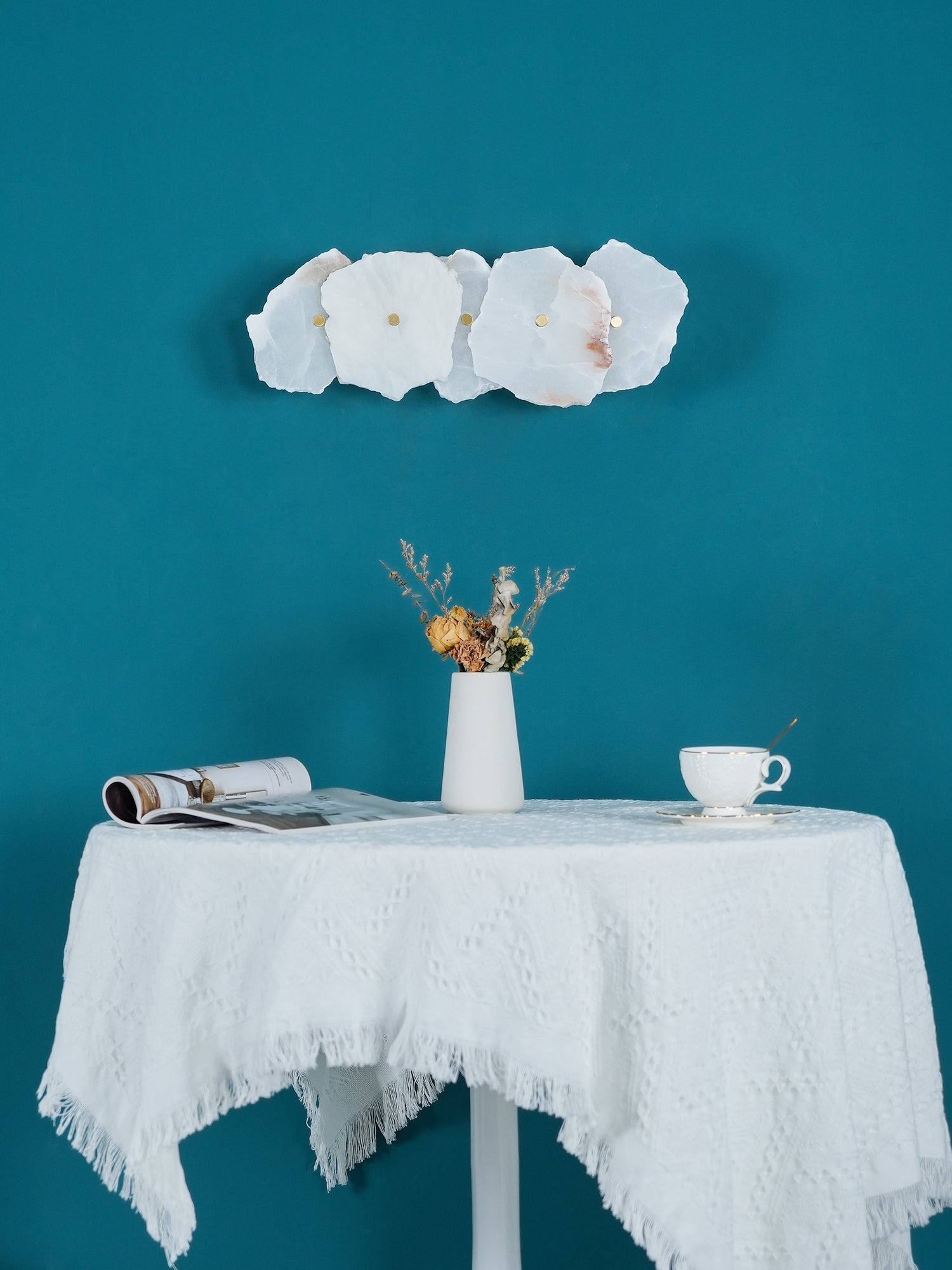 Alaeila Floral Cluster Alabaster Wall Light - Letslighting