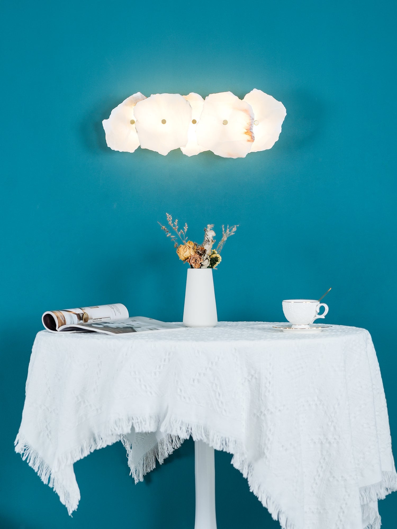 Alaeila Floral Cluster Alabaster Wall Light - Letslighting