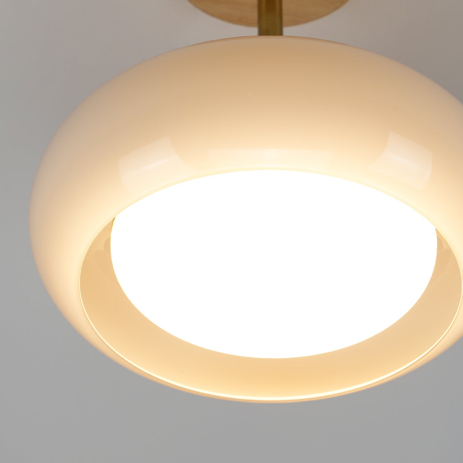 Solara Ceiling Lamp Glass and Wood Color Shade - Letslighting