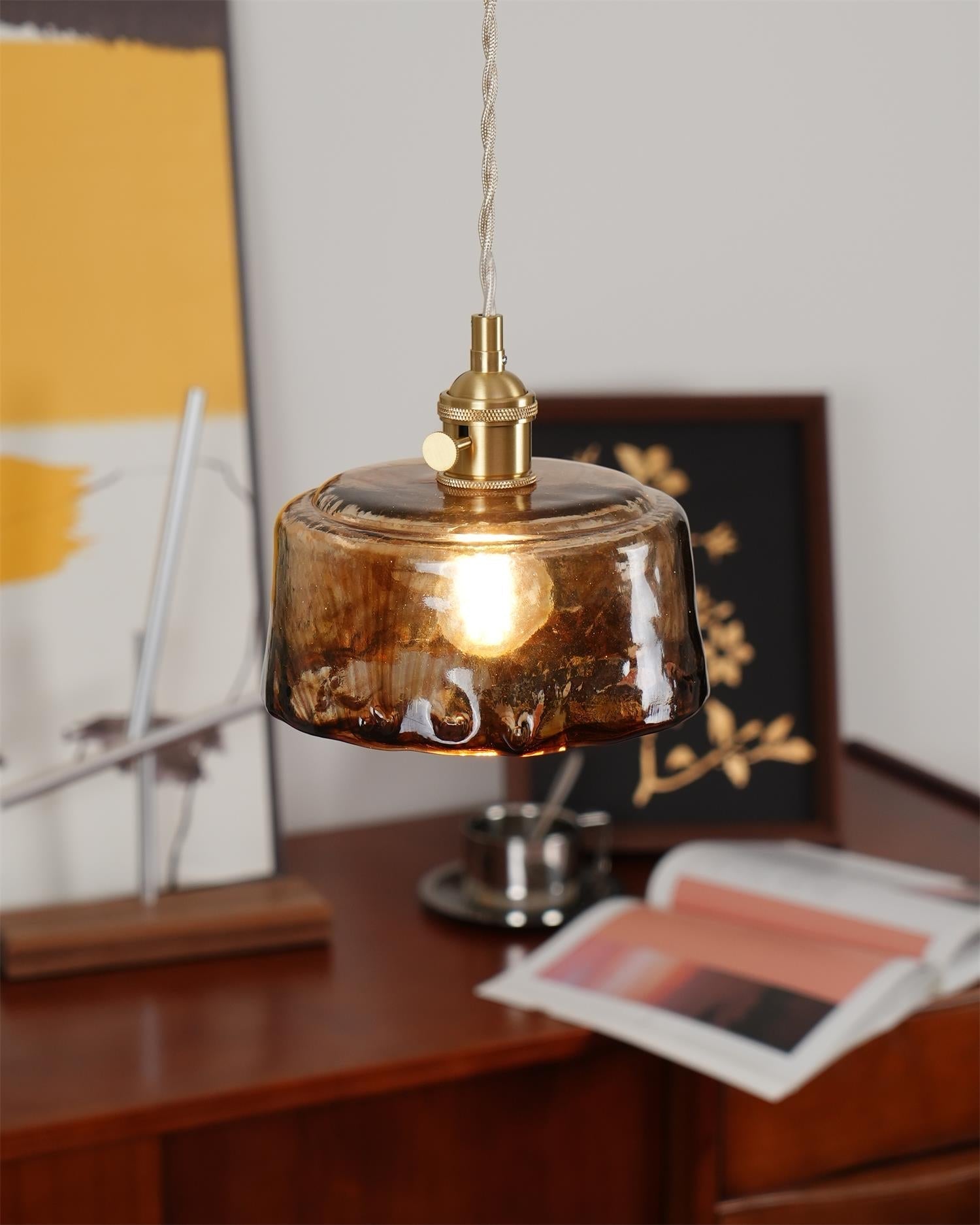 Amberlyn Vintage Amber Glass Pendant Light - Neutralighting