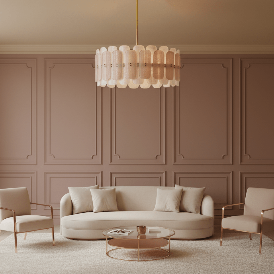 Rosalinne Modern Iron & Glass Chandelier