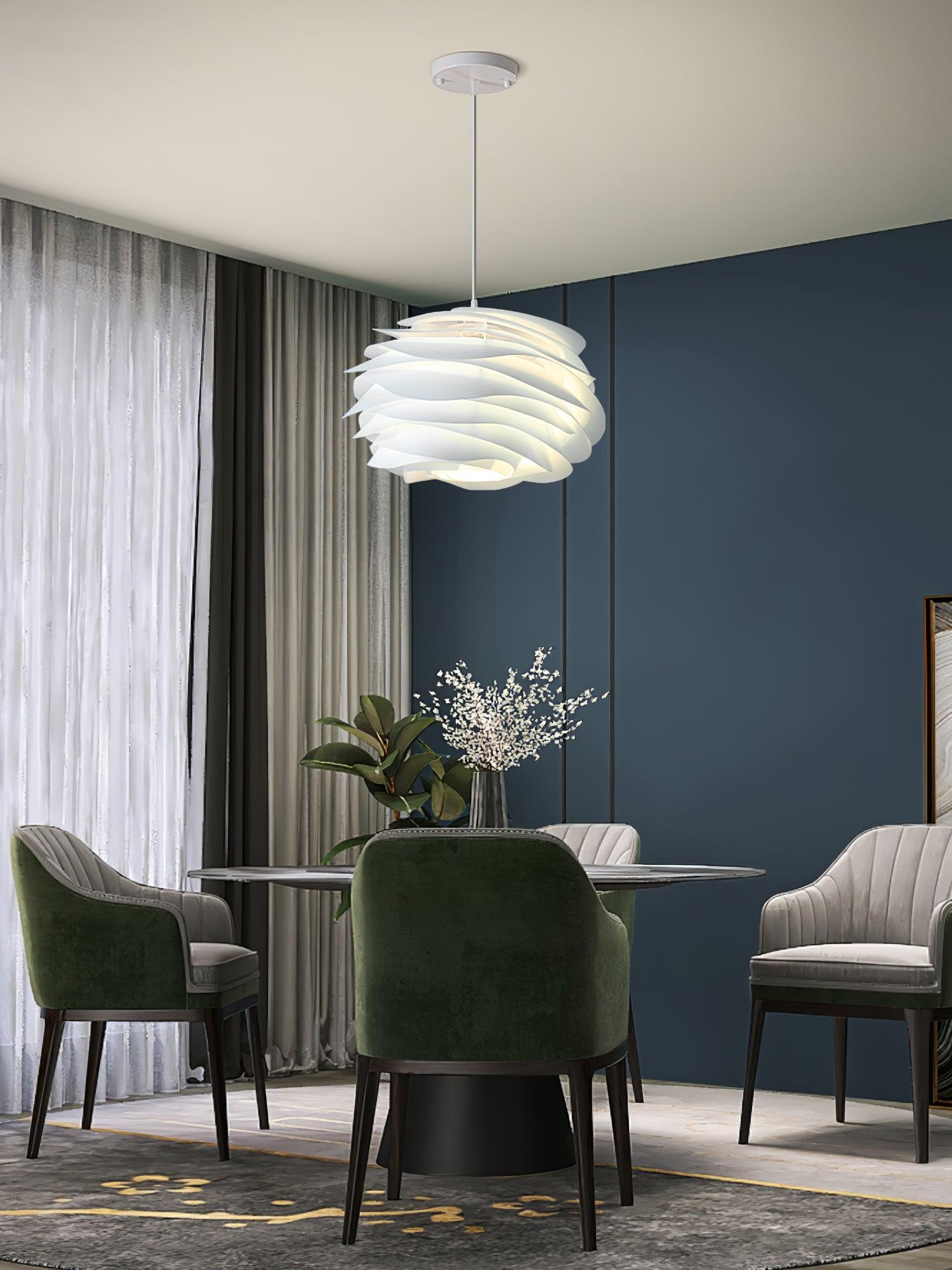 Solara Pendant Lamp PVC Rose Floral Layered Romantic - Letslighting