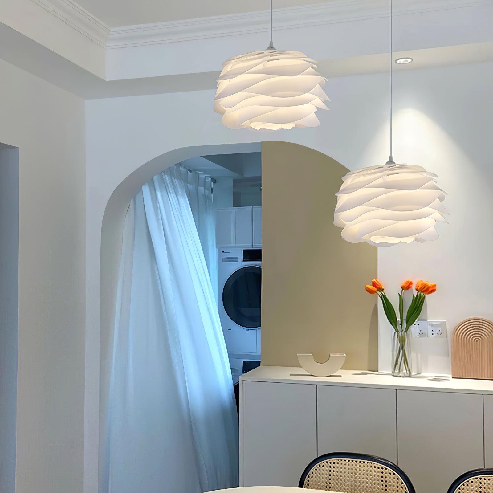 Solara Pendant Lamp PVC Rose Floral Layered Romantic - Letslighting