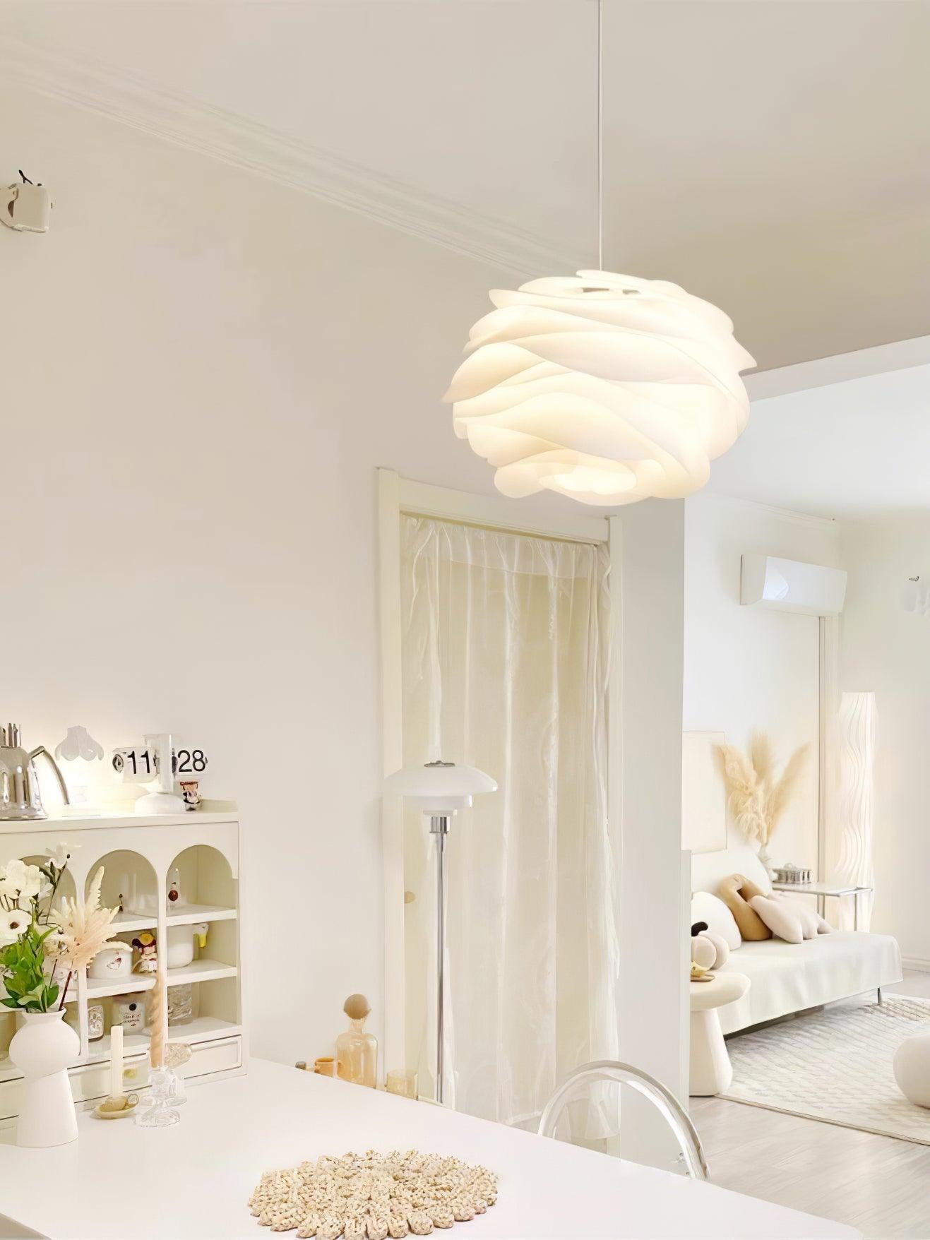 Solara Pendant Lamp PVC Rose Floral Layered Romantic - Letslighting