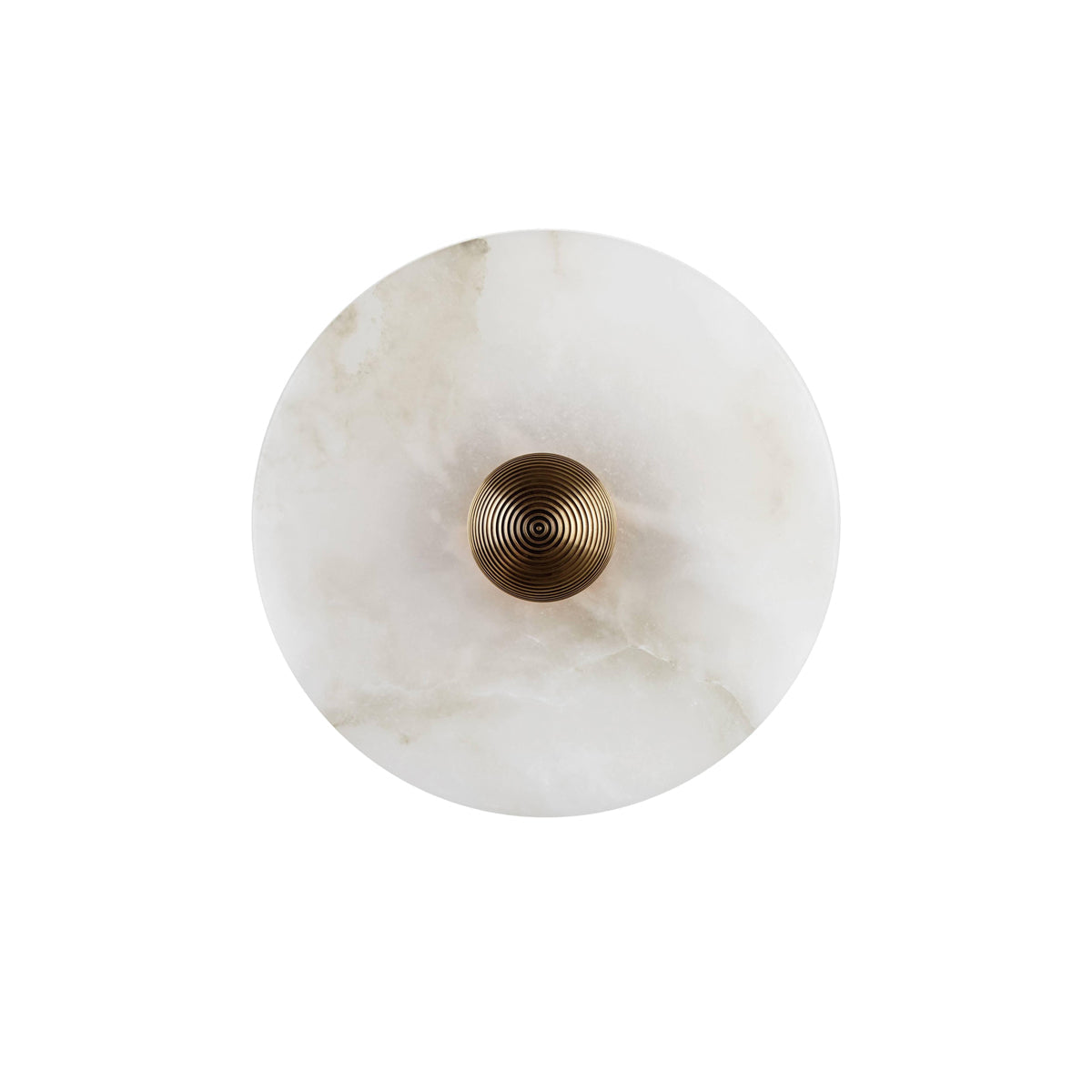 Round Wall Lamp Alabaster Fluted Brass - Neutralighting
