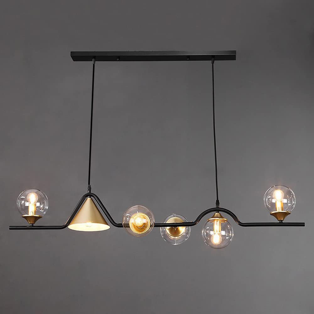 Arisha Modern LED Pendant Light Black/Gold Glass Living Room/Bedroom