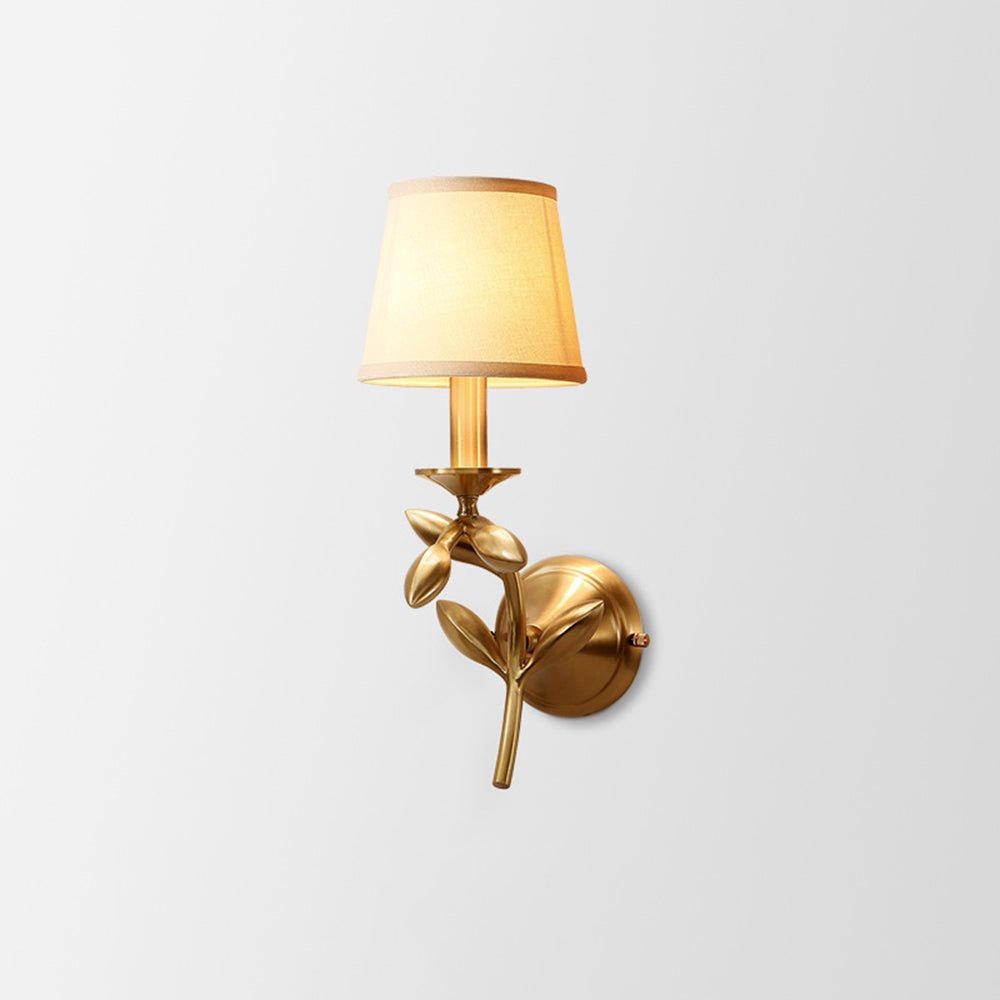 Tiffany Vintage Rustic Lantern Fabric LED Wall Lamp, Gold