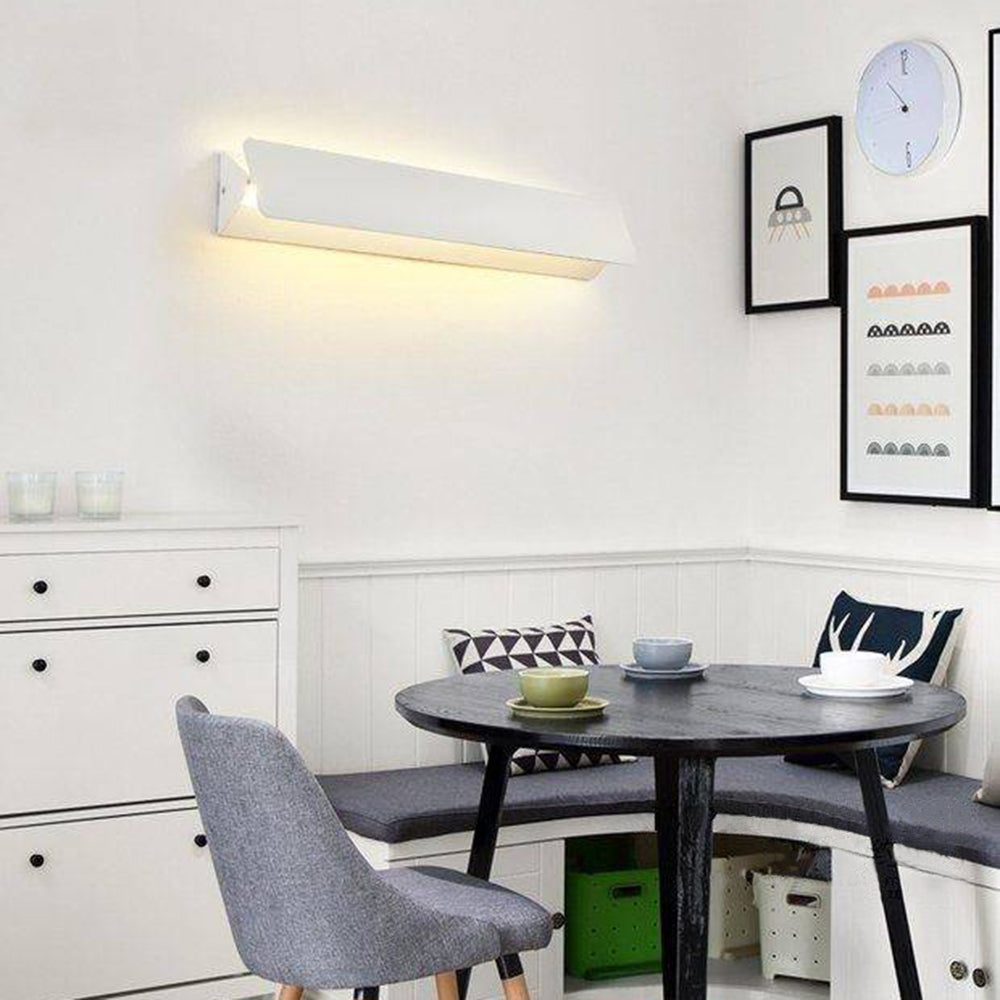 Ray Industrial Linear Metal Outdoor Wall Lamp, Black/White