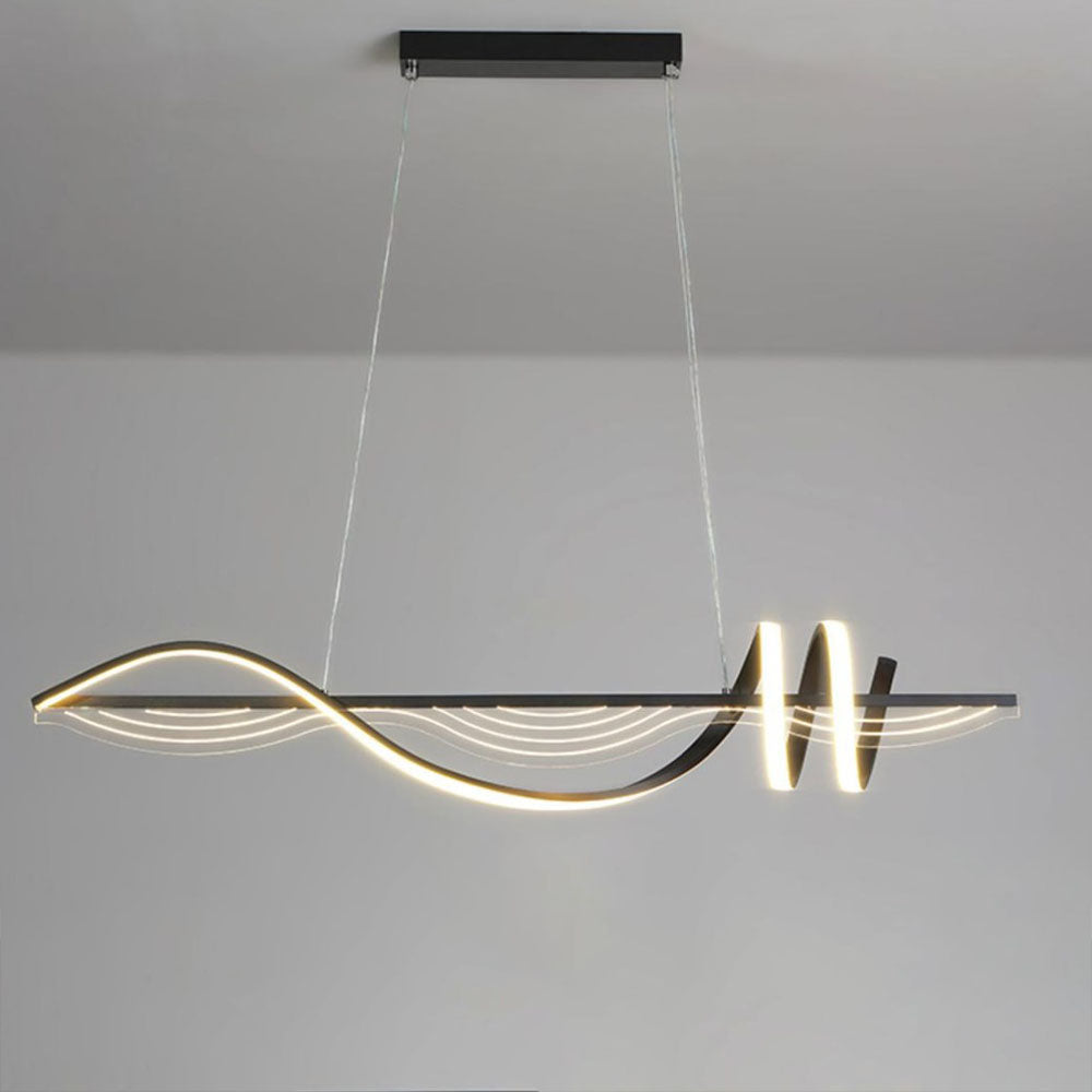Arisha Contemporary Style Linear Metal Pendant Light White/Black