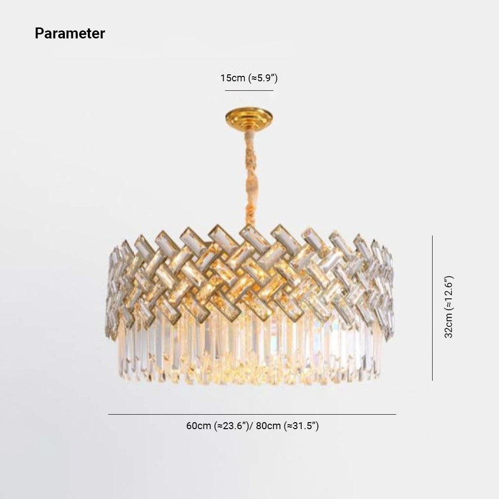 Kristy Luxury Gold Chandelier, Crystal & Metal