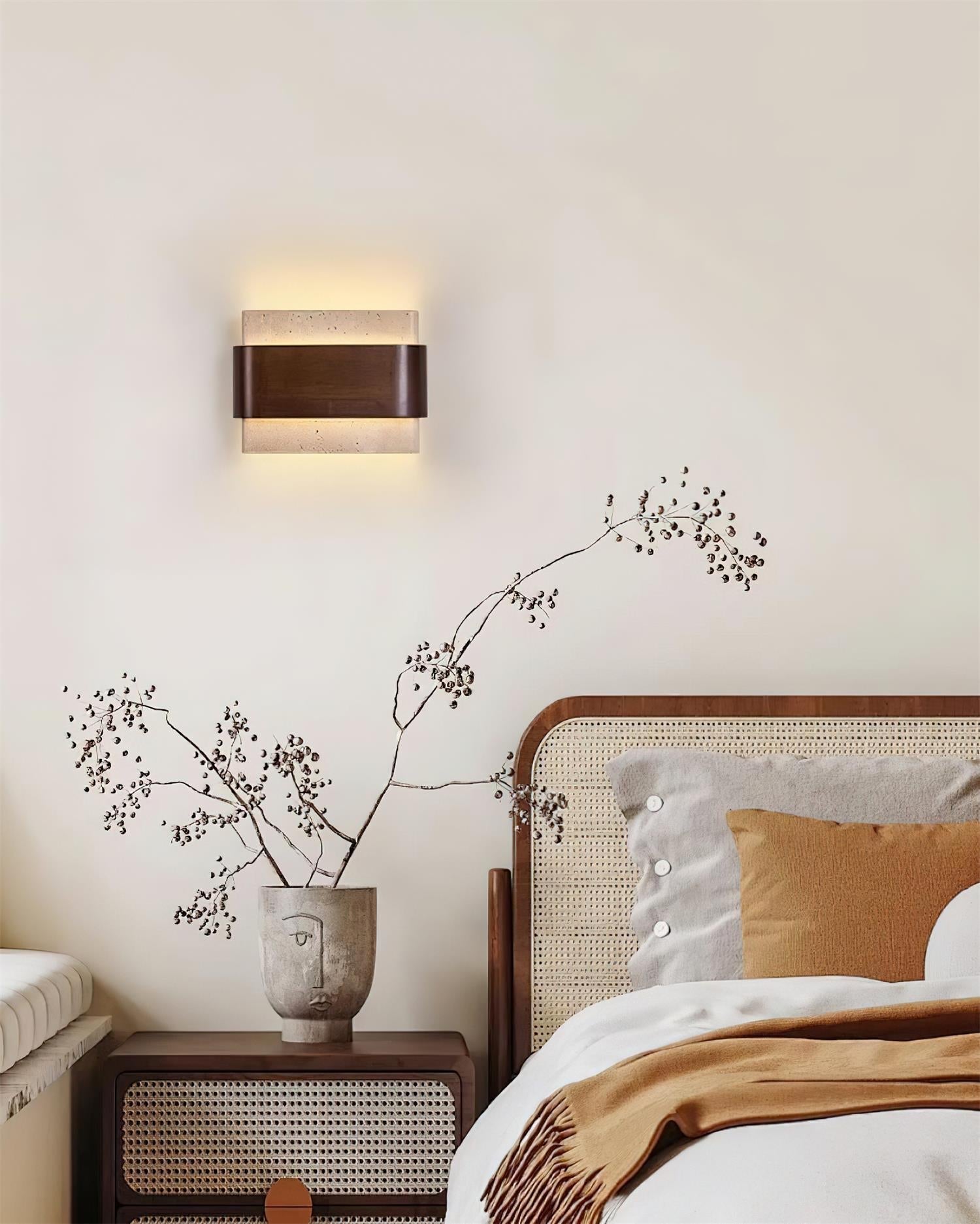 Ritta Lampe Murale Arc Fini Bois Travertin - Neutralighting