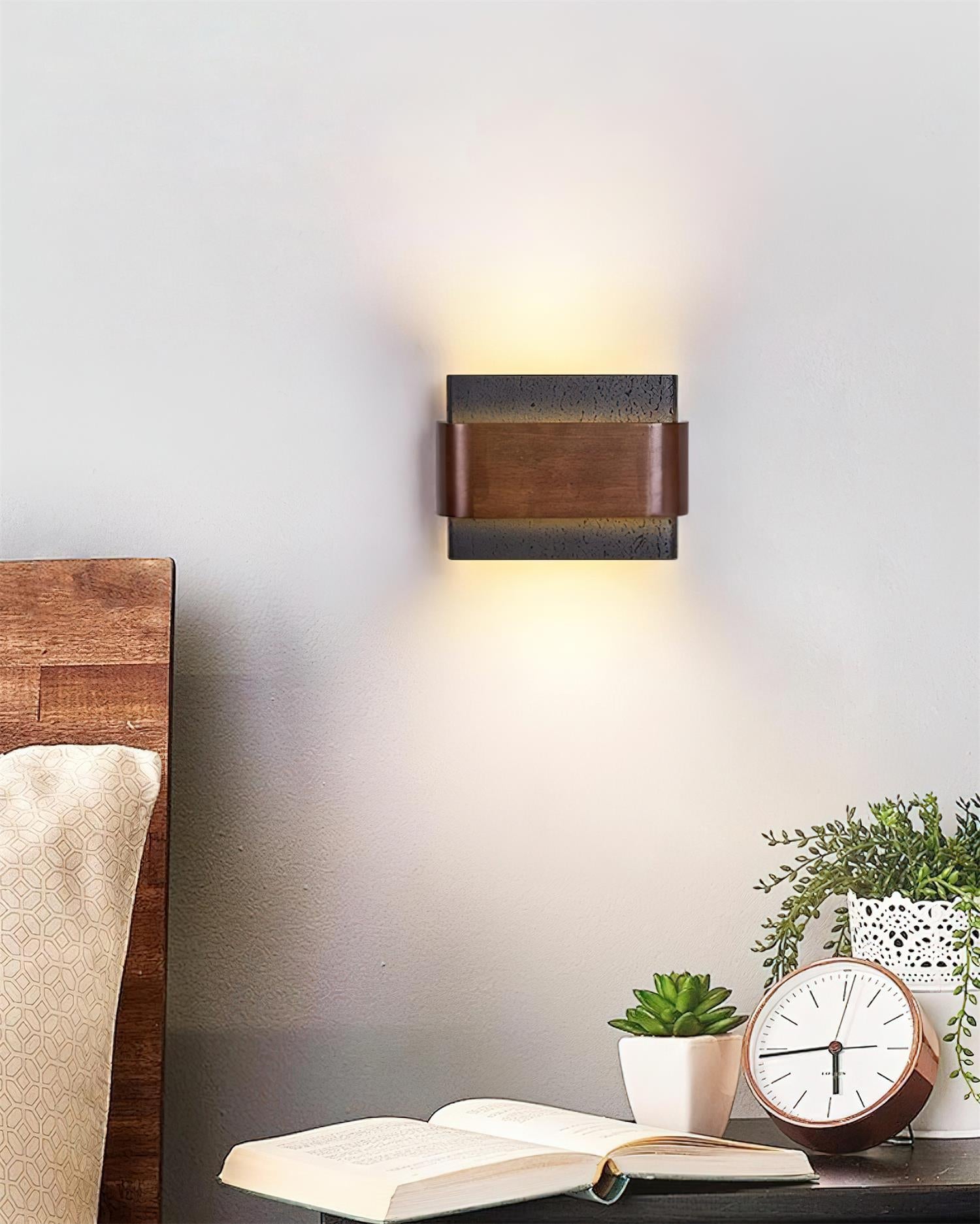 Ritta Lampe Murale Arc Fini Bois Travertin - Neutralighting