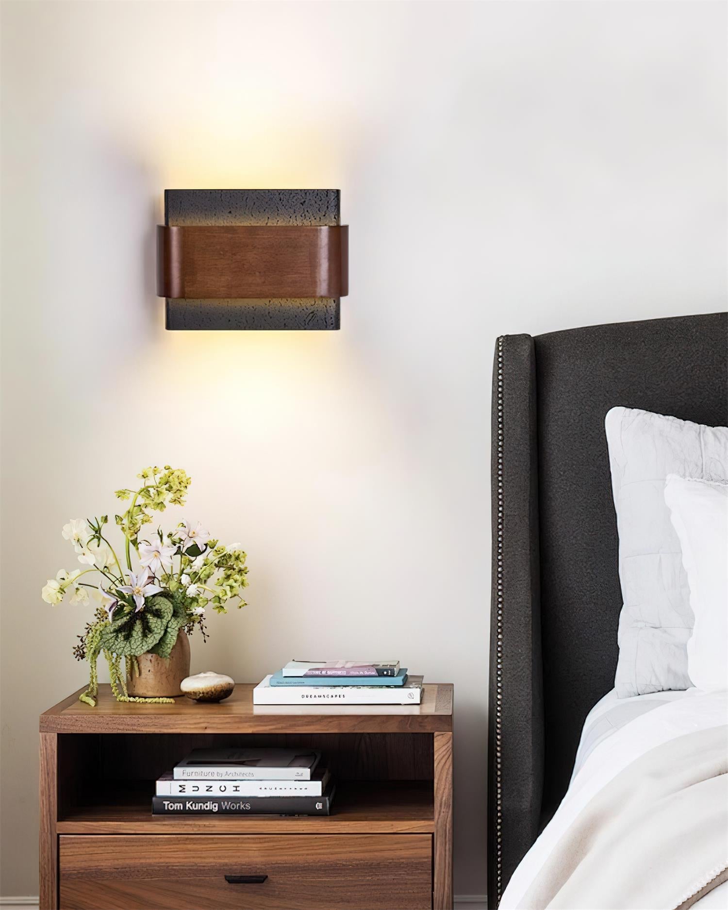 Ritta Lampe Murale Arc Fini Bois Travertin - Neutralighting