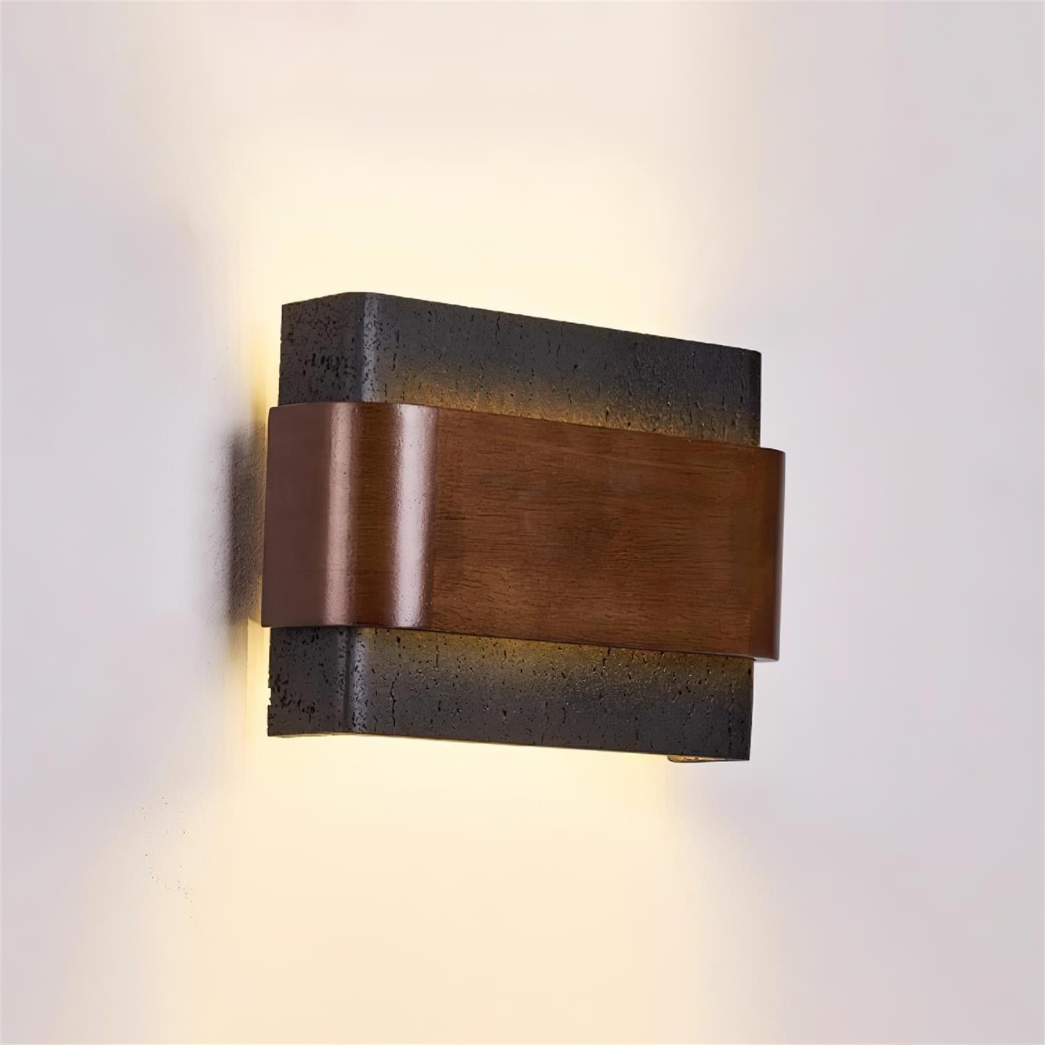 Ritta Lampe Murale Arc Fini Bois Travertin - Neutralighting