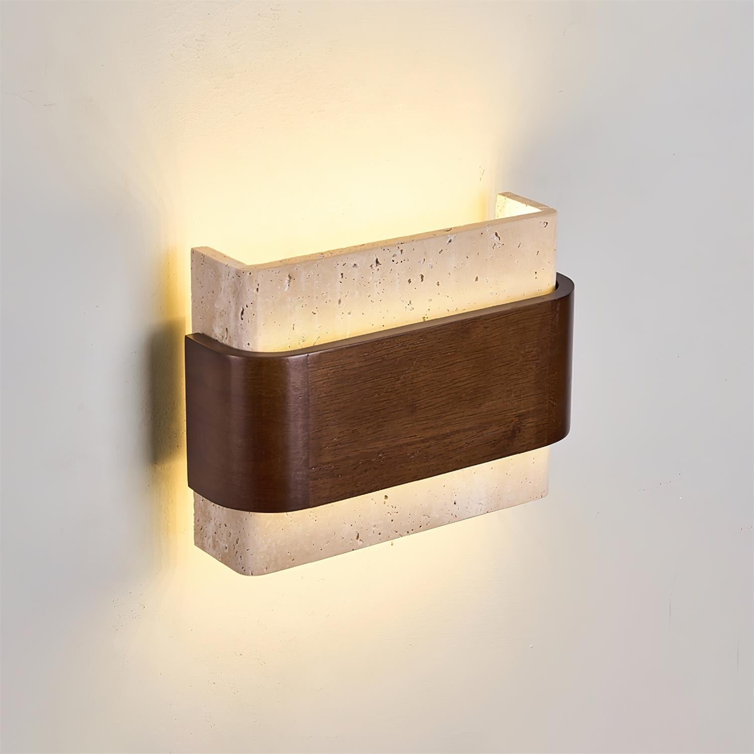 Ritta Lampe Murale Arc Fini Bois Travertin - Neutralighting