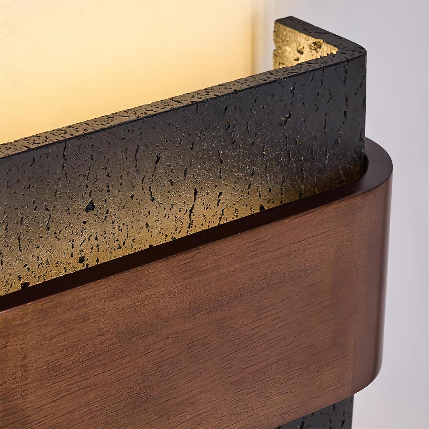 Ritta Lampe Murale Arc Fini Bois Travertin - Neutralighting