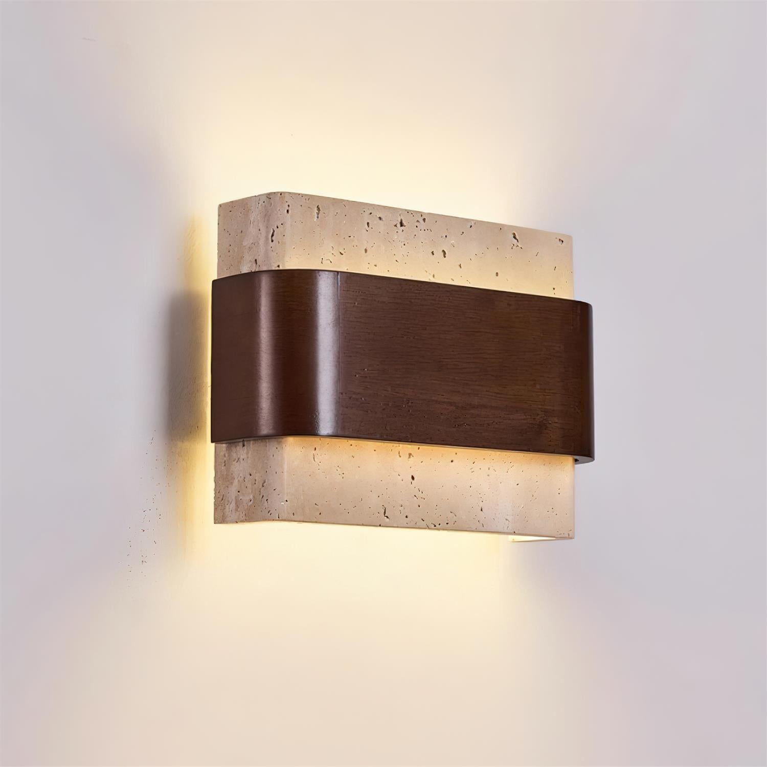 Ritta Lampe Murale Arc Fini Bois Travertin - Neutralighting
