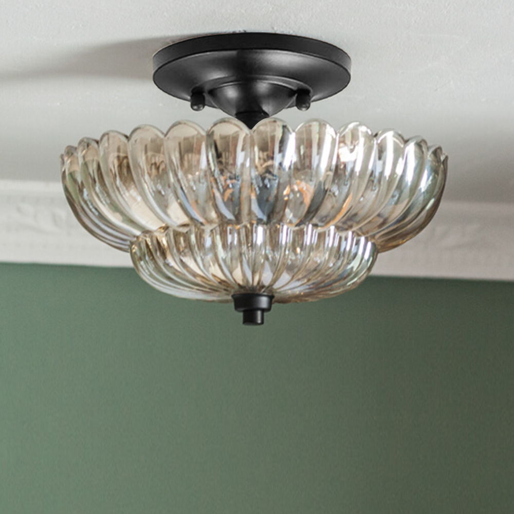 Arisha Modern Umbrella Glass Flush Mount Ceiling Light