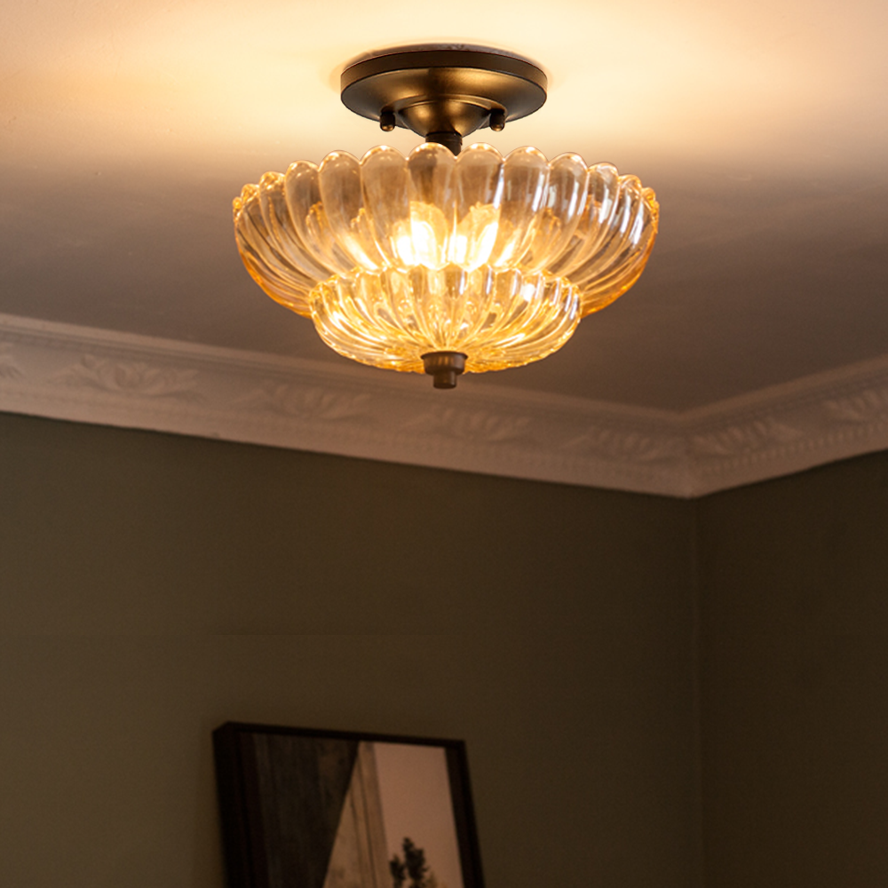 Arisha Modern Umbrella Glass Flush Mount Ceiling Light