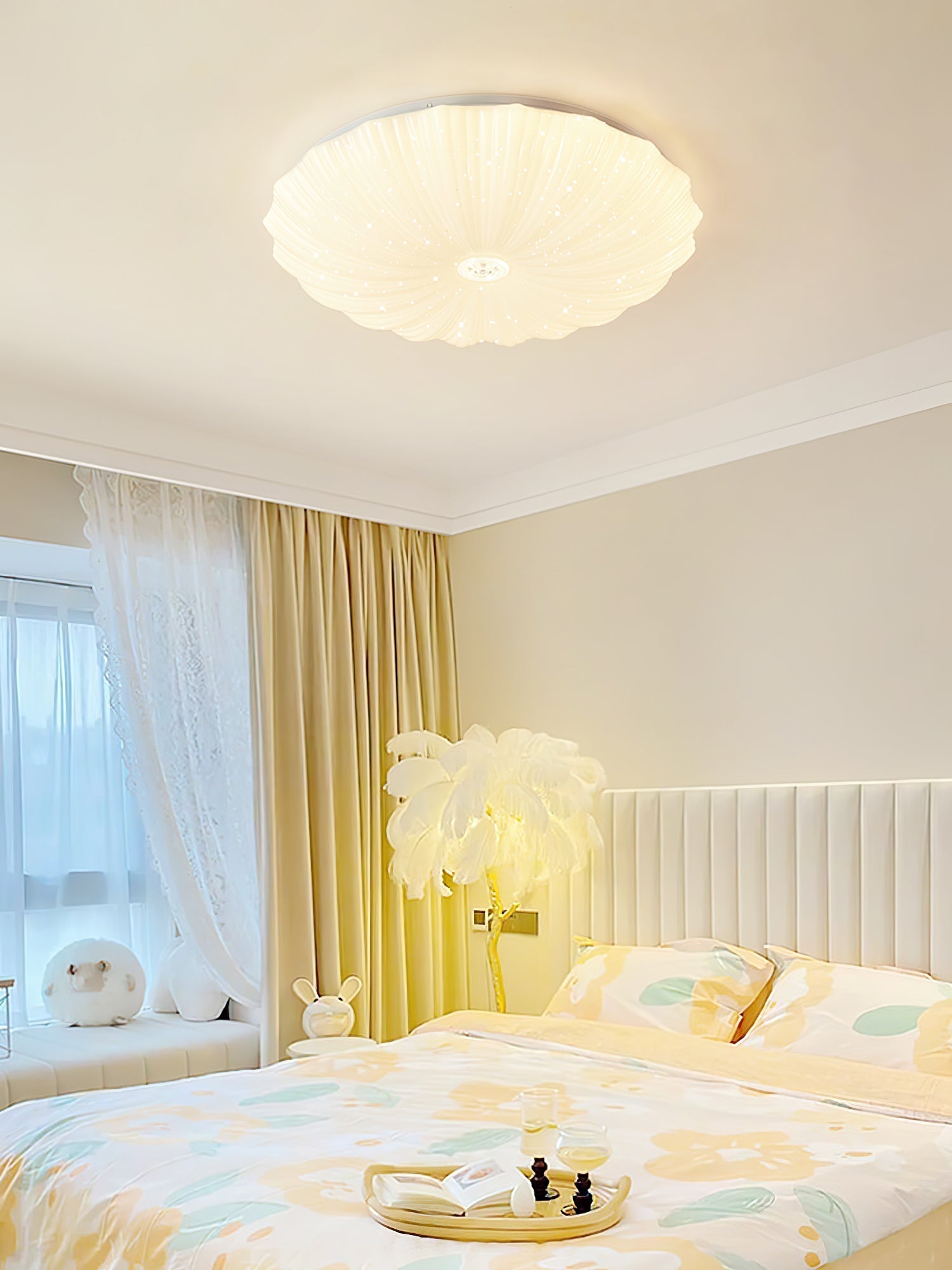 Coloria Nordic Art Shell Round Ceiling Lamp - Letslighting