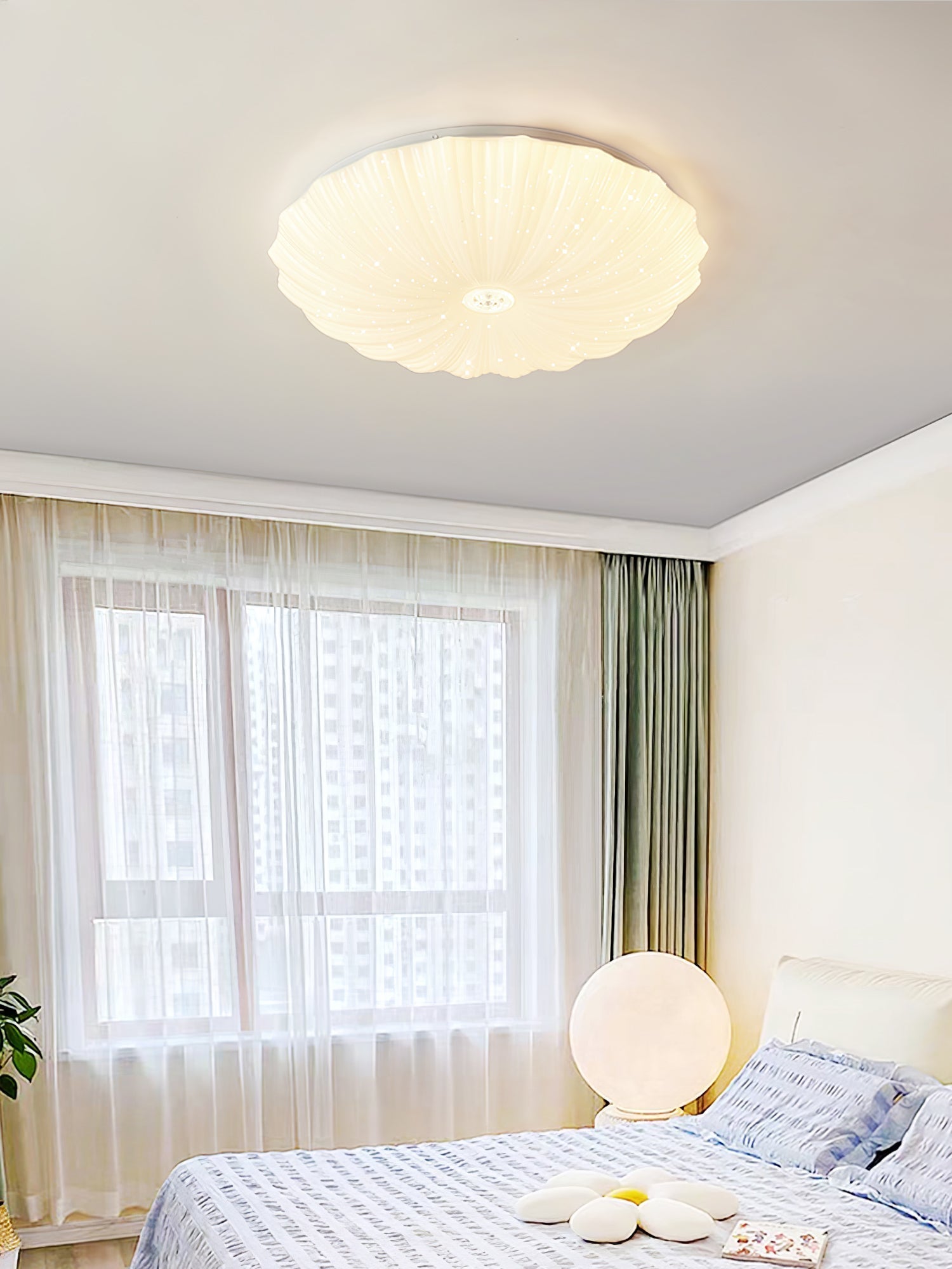 Coloria Nordic Art Shell Round Ceiling Lamp - Letslighting