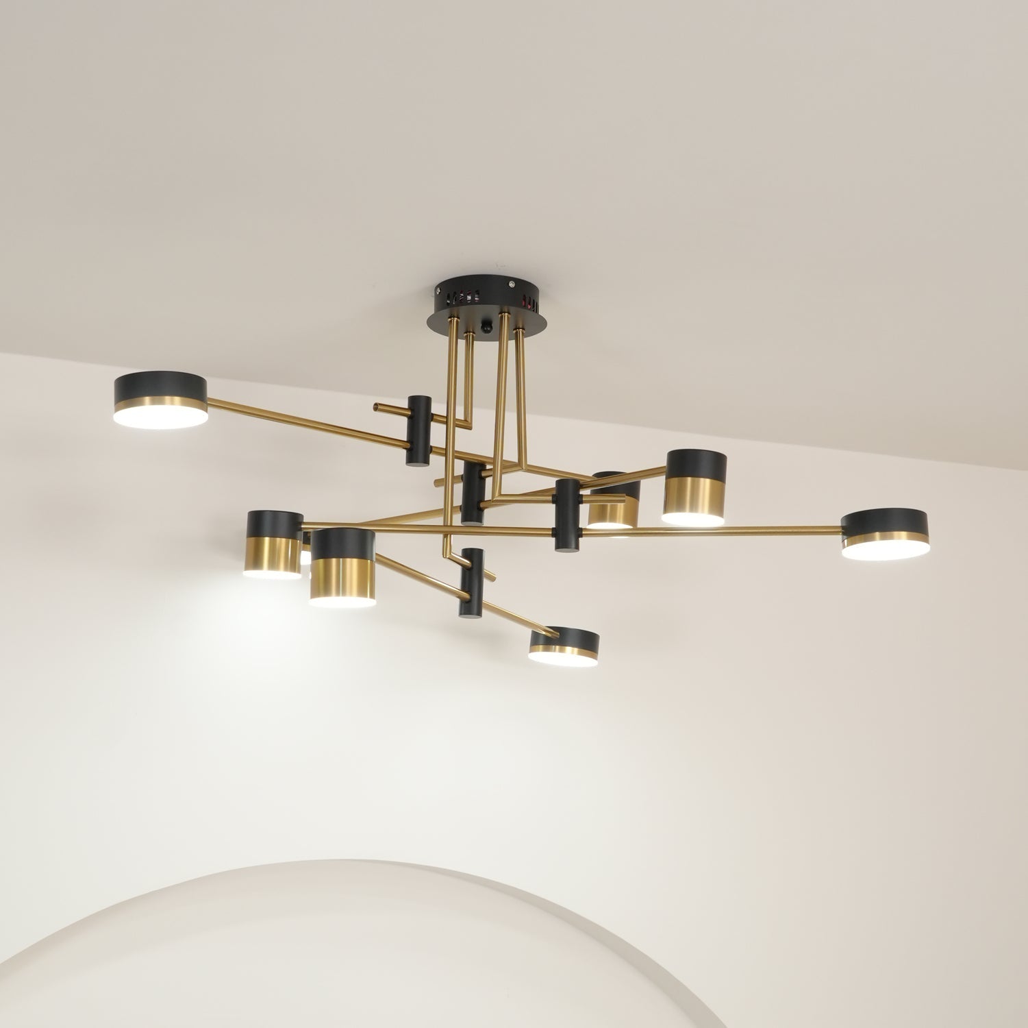 Lustra Chandelier Black Gold Spider Arms - Letslighting