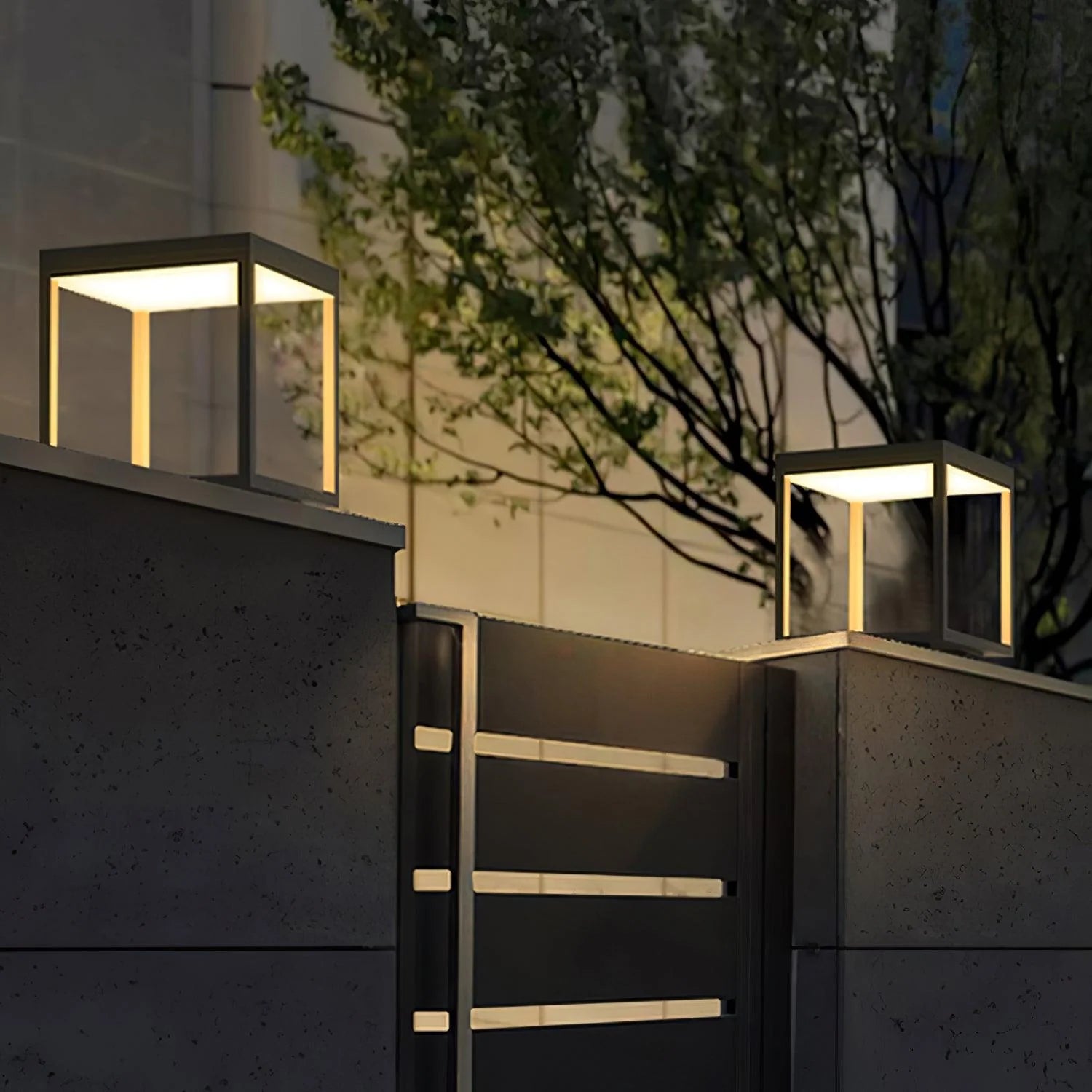 Ray Square Frame Black Contemporary Solar/Hardwire Outdoor Post  Light