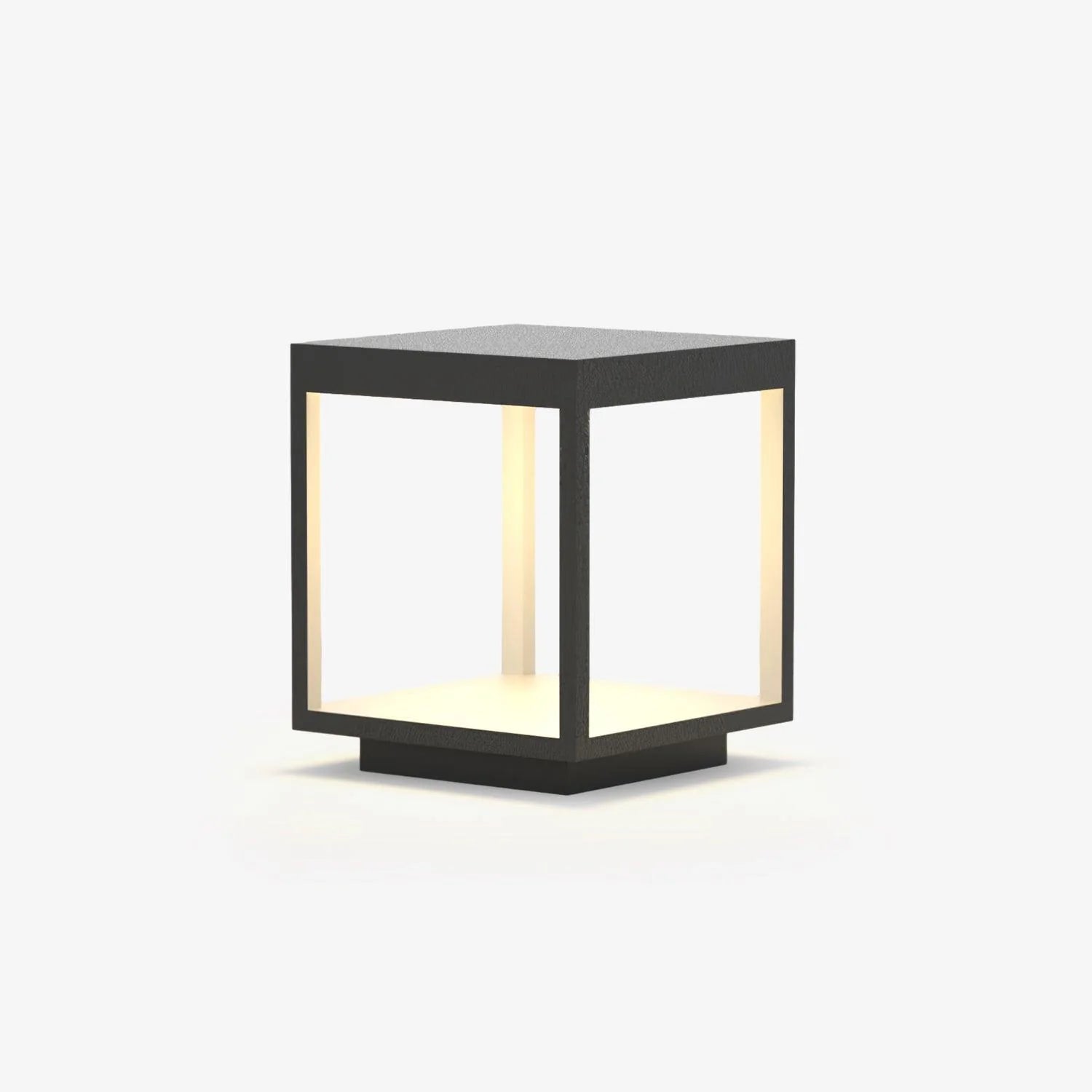 Ray Square Frame Black Contemporary Solar/Hardwire Outdoor Post  Light