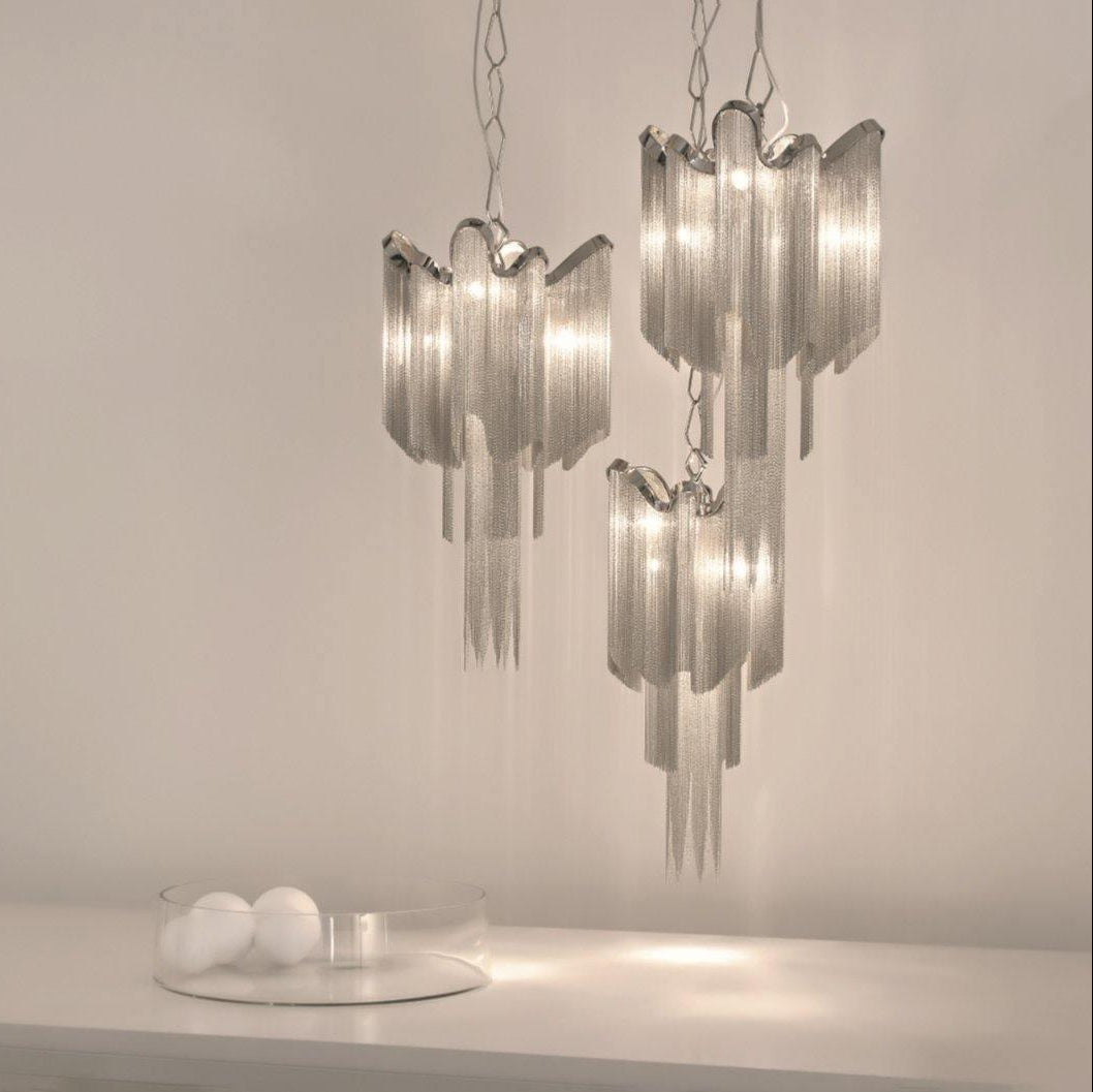 Lustra Pendant Lamp Stream Chain Nickel - Letslighting