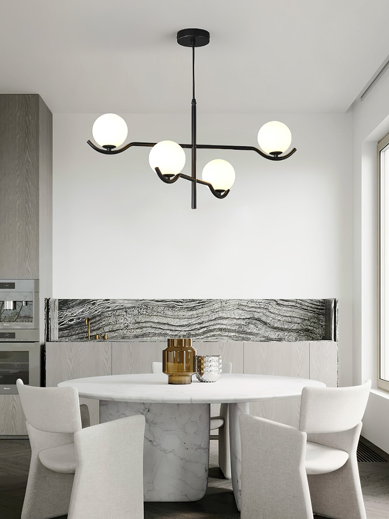 Fayno White Globe Chandelier - Neutralighting