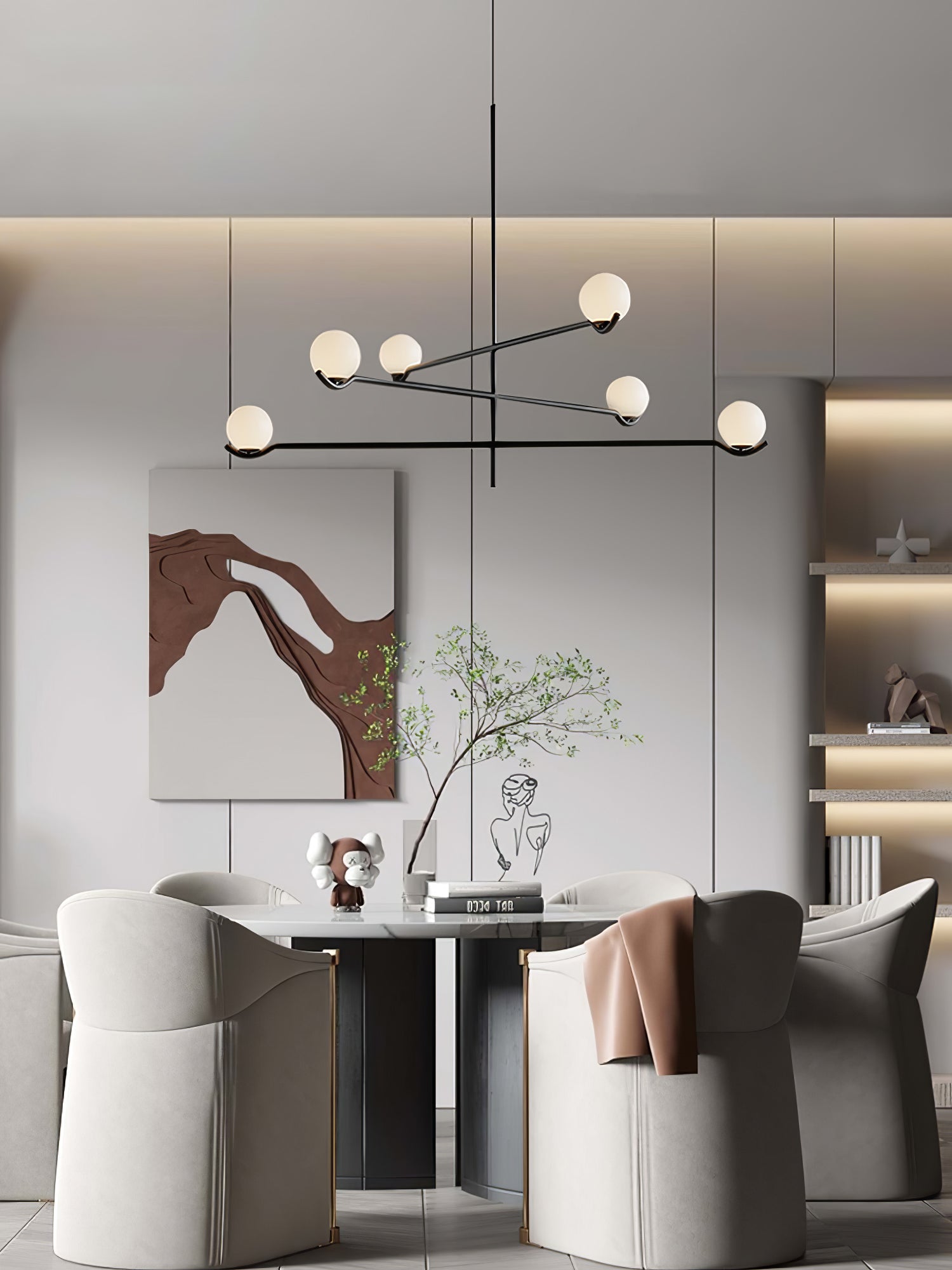Fayno White Globe Chandelier - Neutralighting