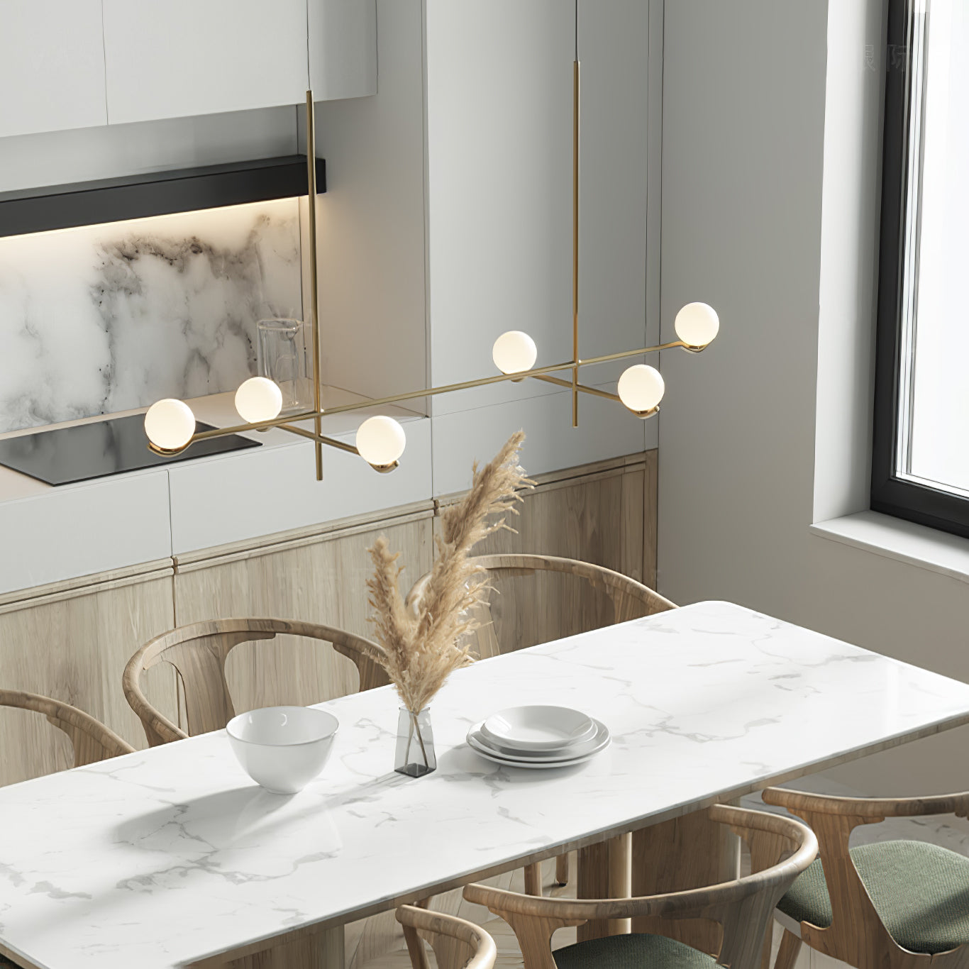 Fayno White Globe Chandelier - Neutralighting