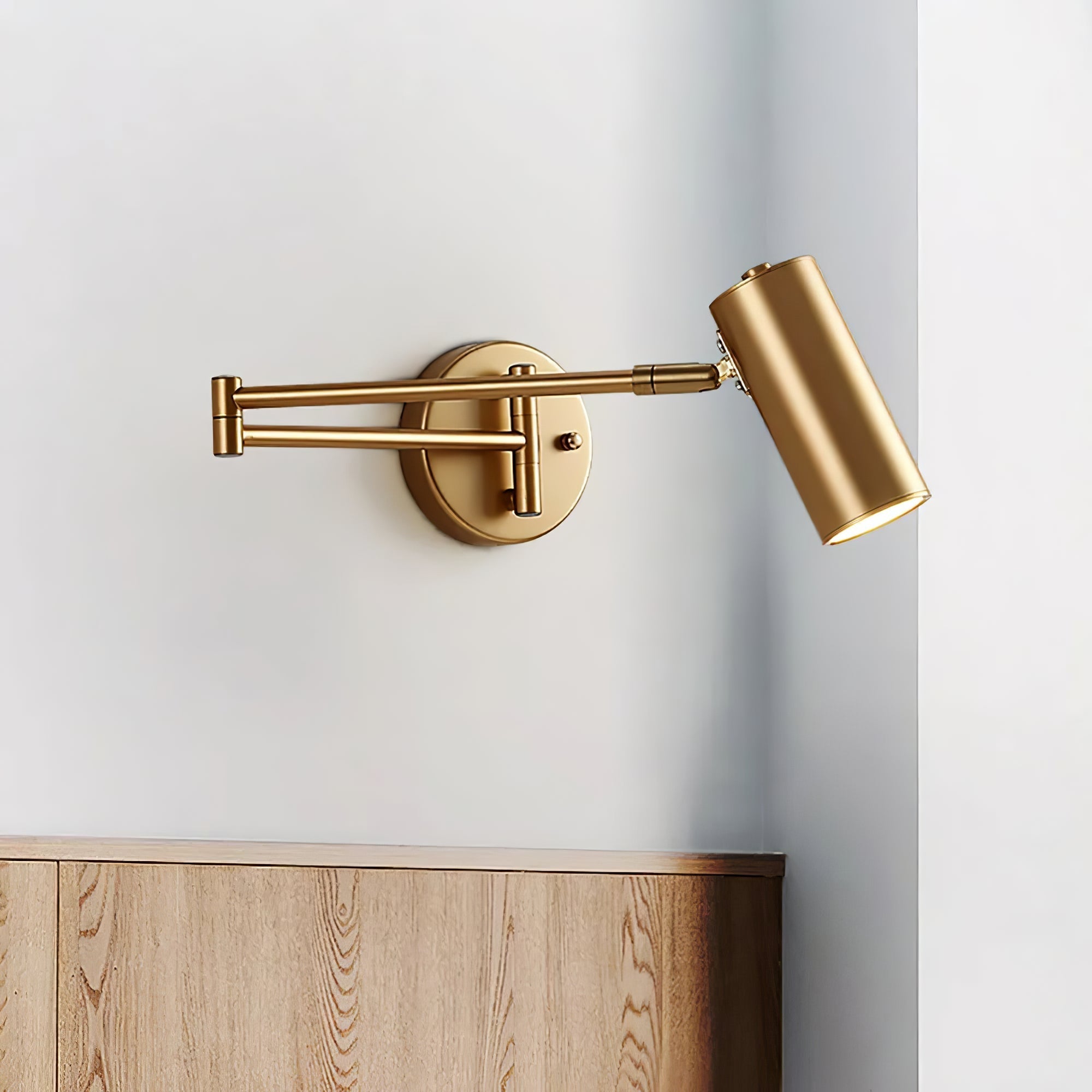 Lustra Wall Sconce Brass Swing Arm Adjustable - Letslighting