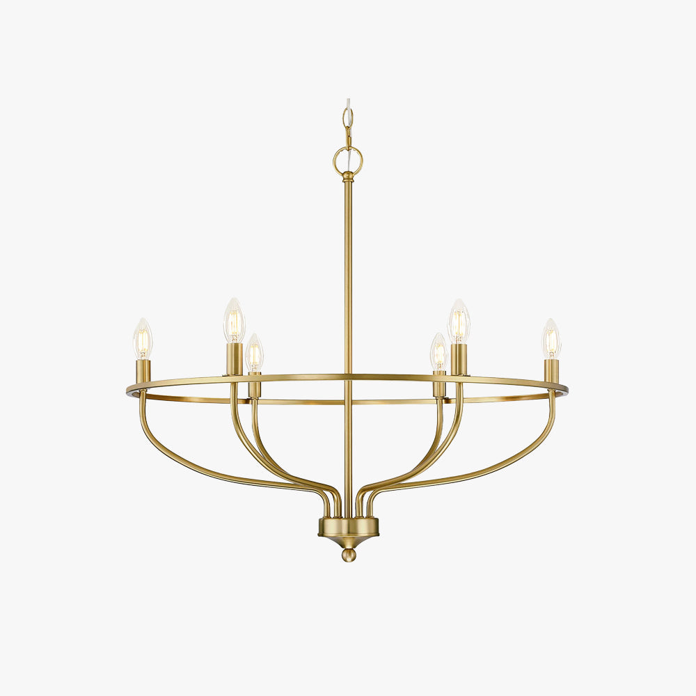 Silva Industrial Metal Candle Chandelier Black/Champagne Living Room/Bedroom
