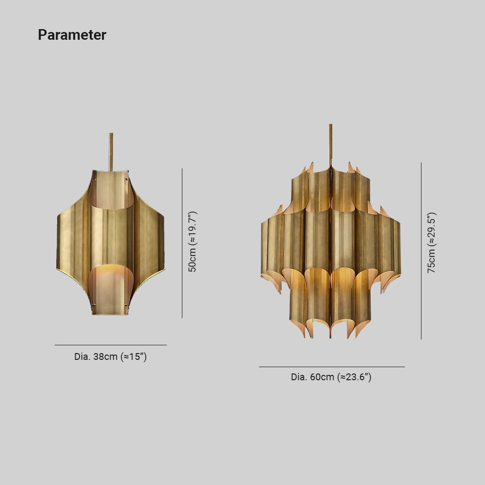 Arisha Simple Retro Creative Chandelier Brass Metal Bedroom