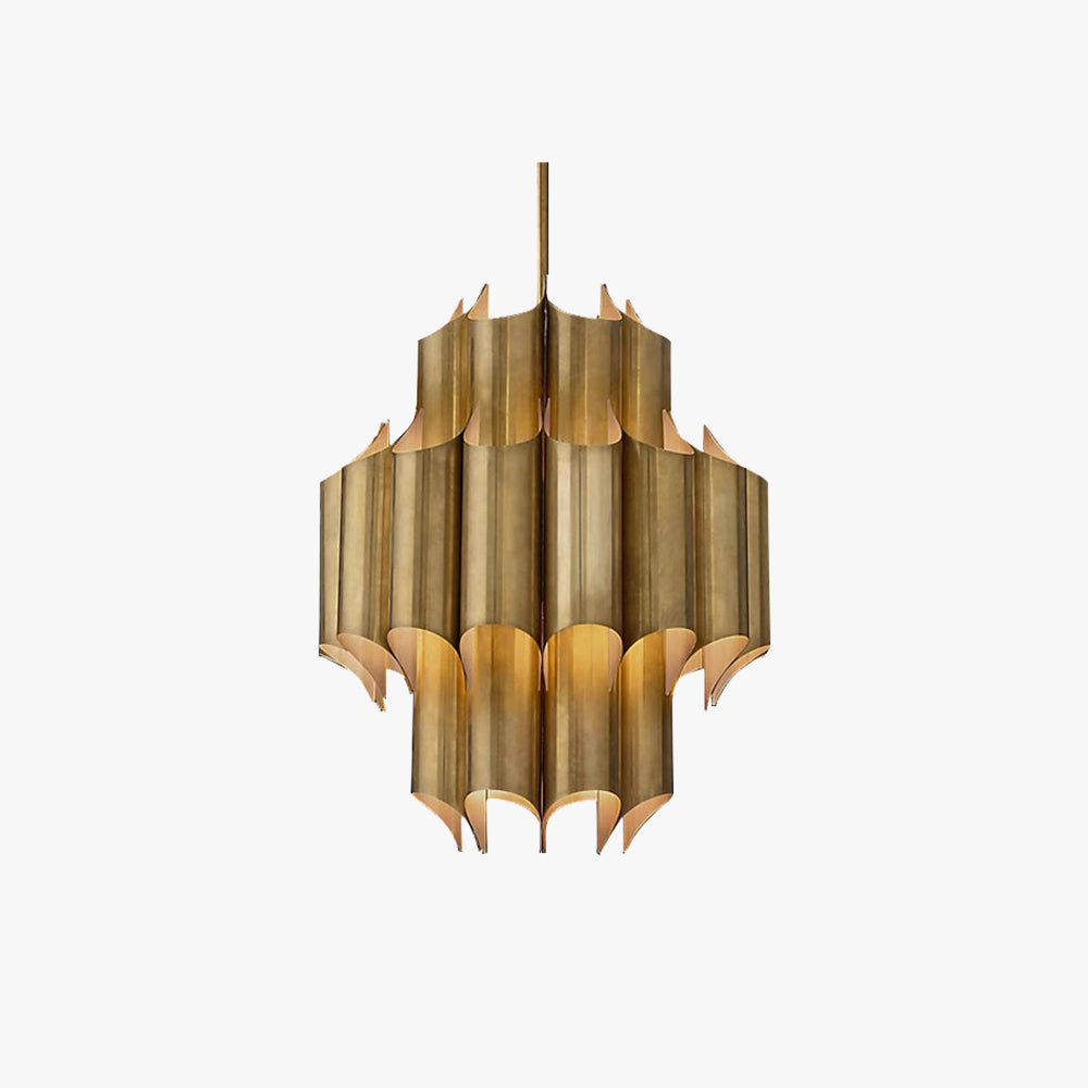 Arisha Simple Retro Creative Chandelier Brass Metal Bedroom