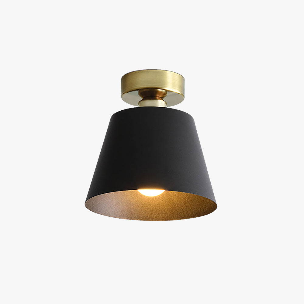 Arisha Cylindrical Metal Single Ceiling Light Black/White Dining Room
