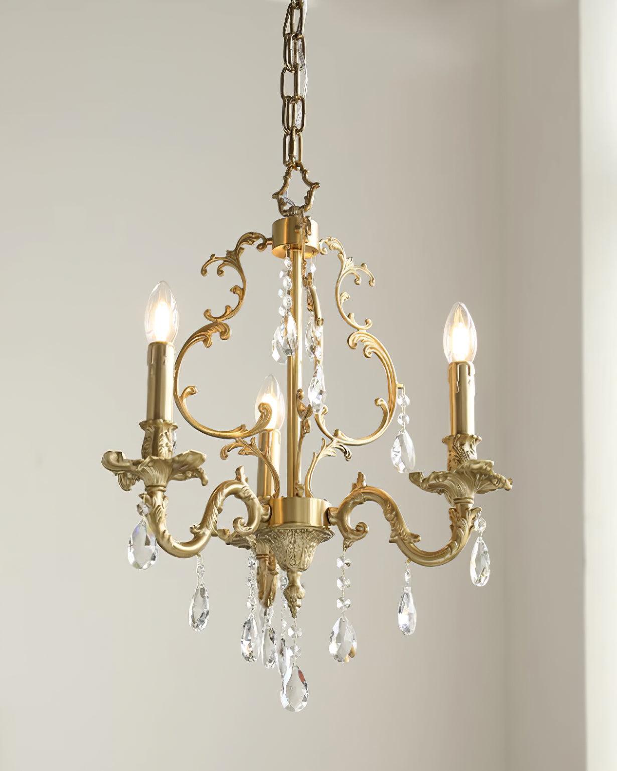 Elvion Classic Brass Crystal Chandelier - Neutralighting
