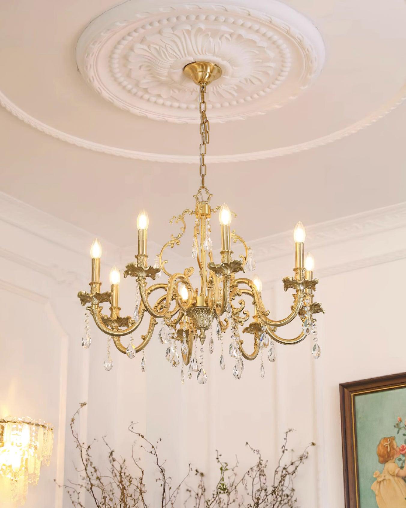 Elvion Classic Brass Crystal Chandelier - Neutralighting