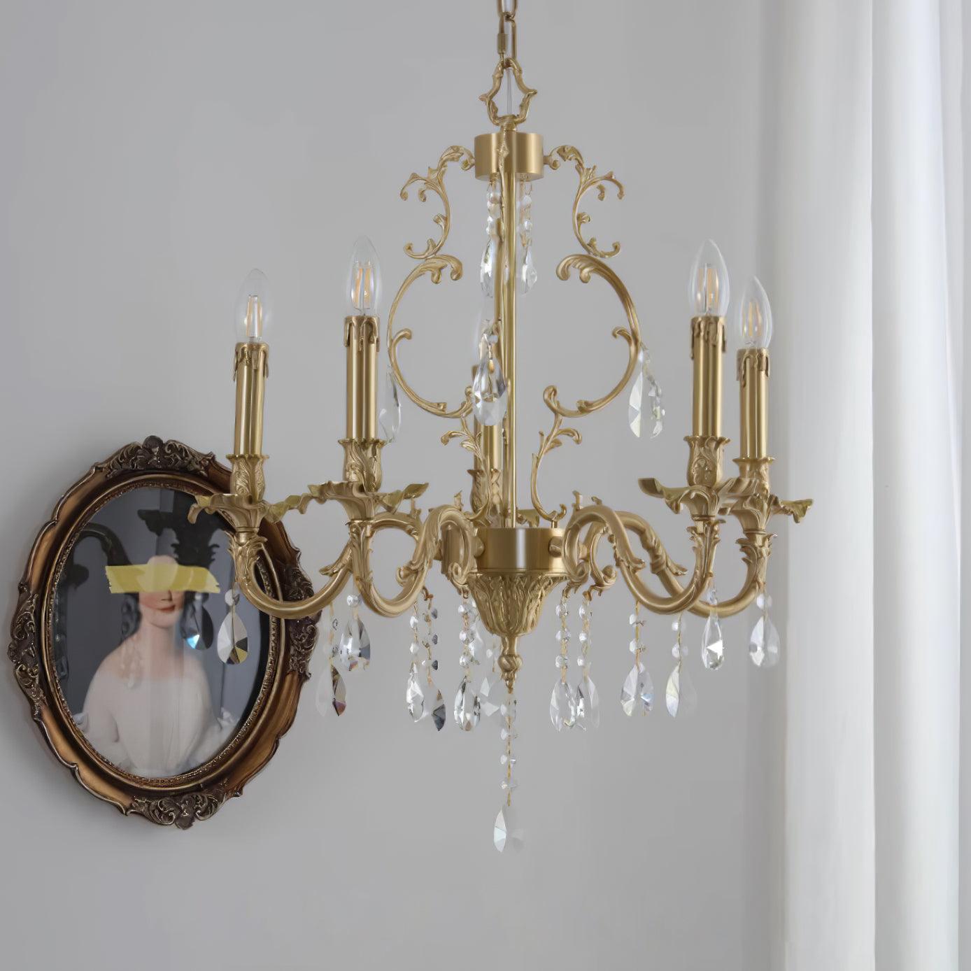 Elvion Classic Brass Crystal Chandelier - Neutralighting