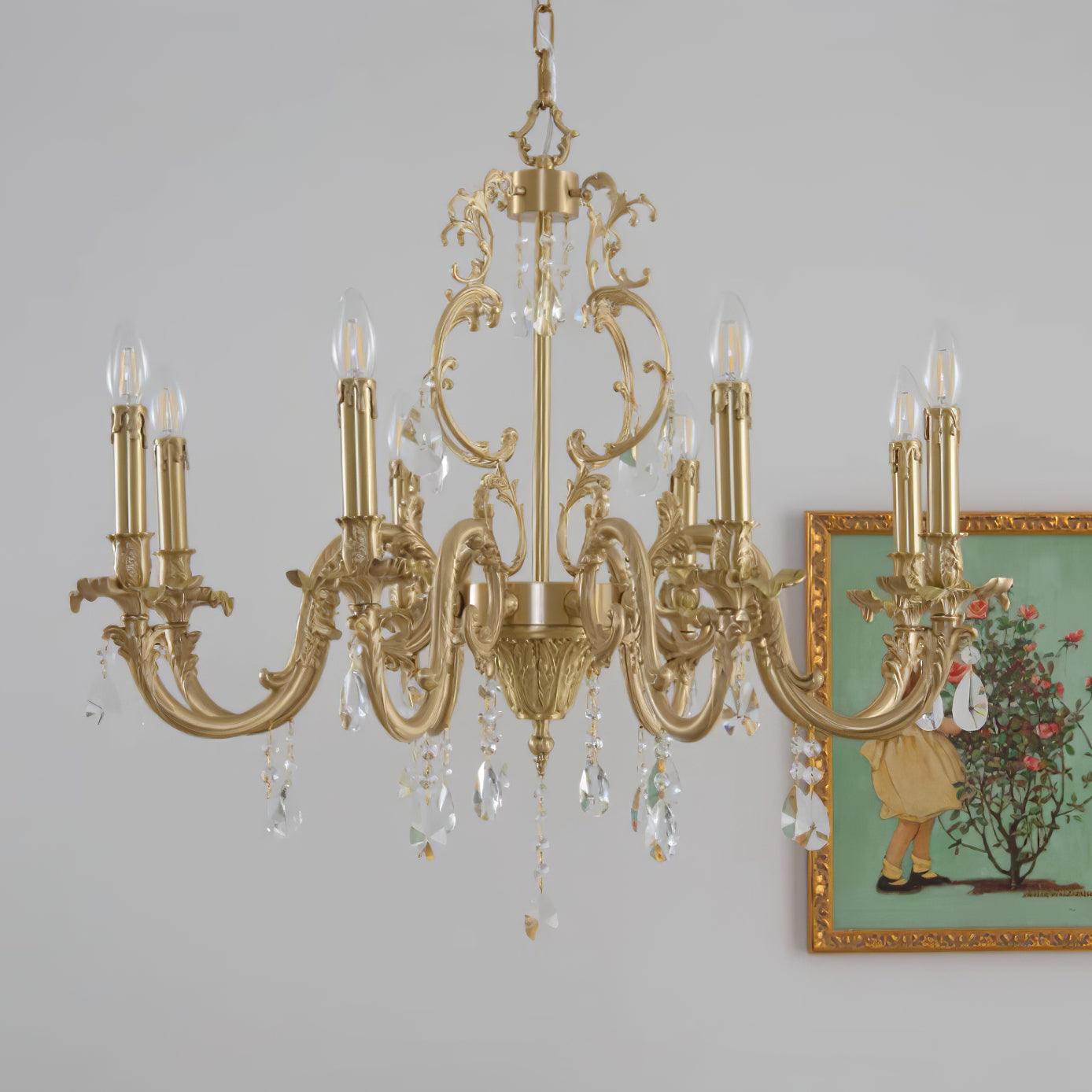 Elvion Classic Brass Crystal Chandelier - Neutralighting