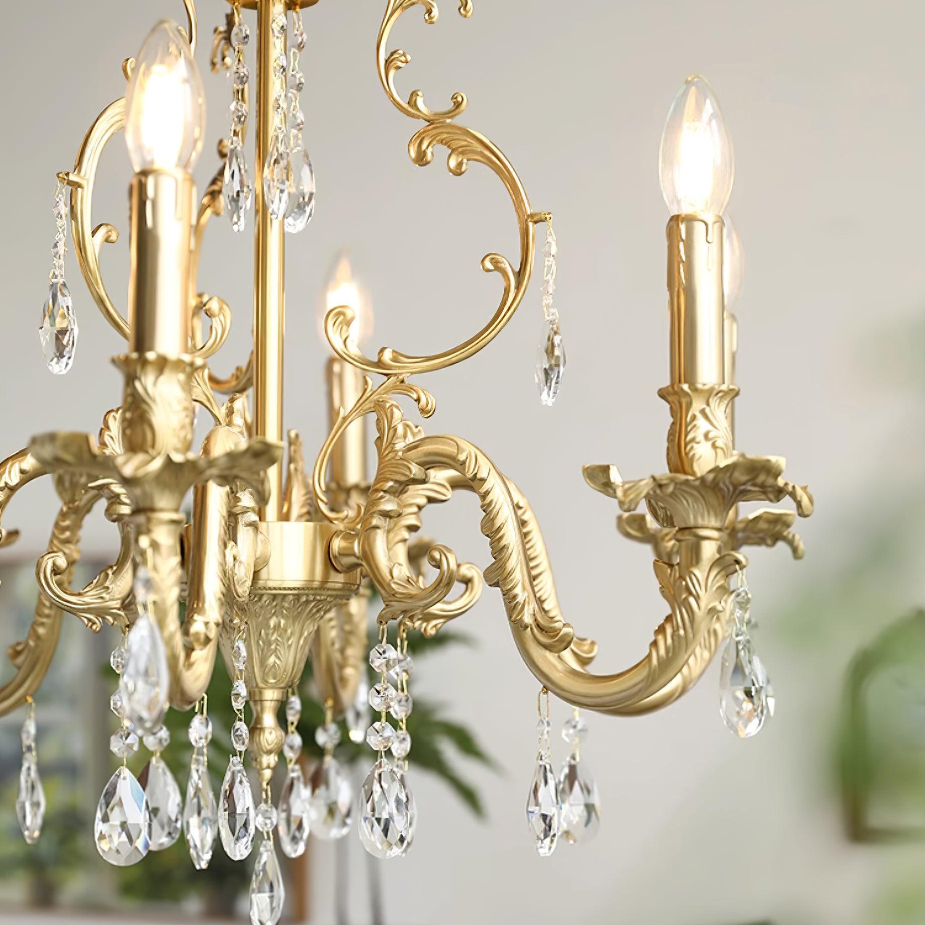 Elvion Classic Brass Crystal Chandelier - Neutralighting