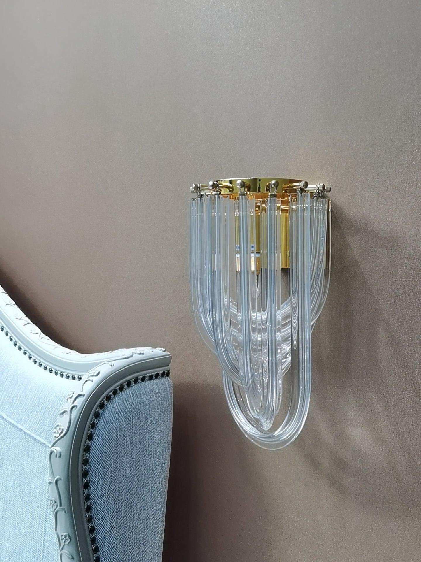 Aurora Wall Lamp Trevi Murano Glass Gold Modern Luxury - Neutralighting