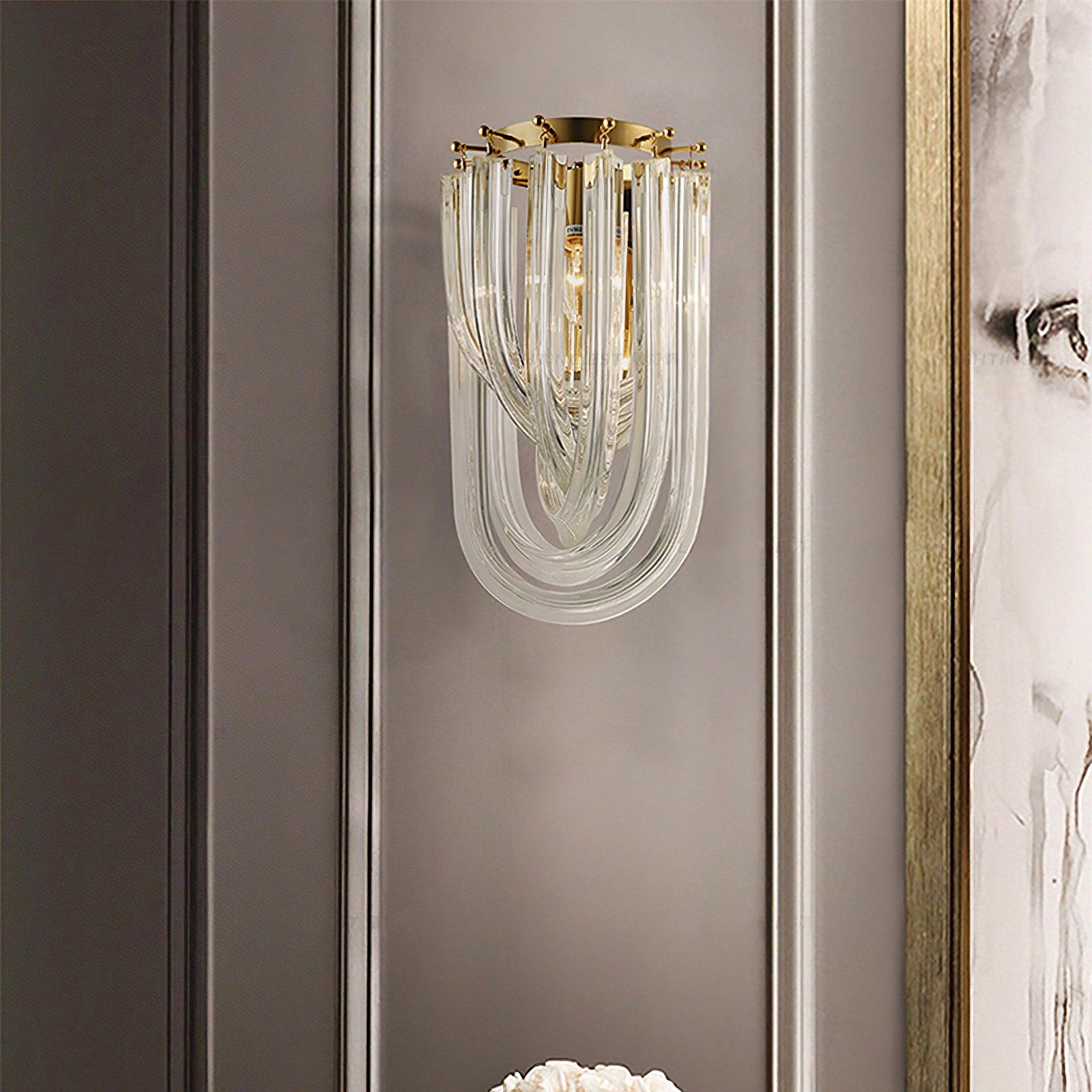 Aurora Wall Lamp Trevi Murano Glass Gold Modern Luxury - Neutralighting