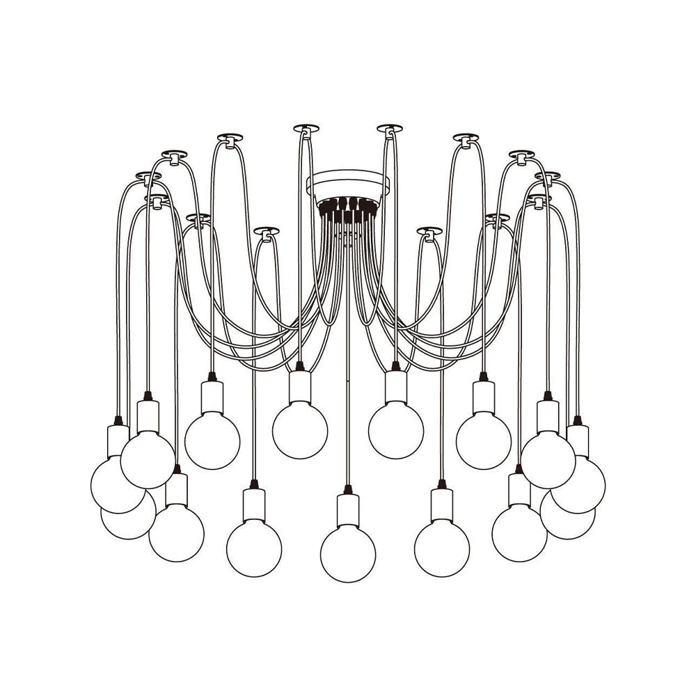 Silva Retro Country LED Spider Chandelier, Black/White