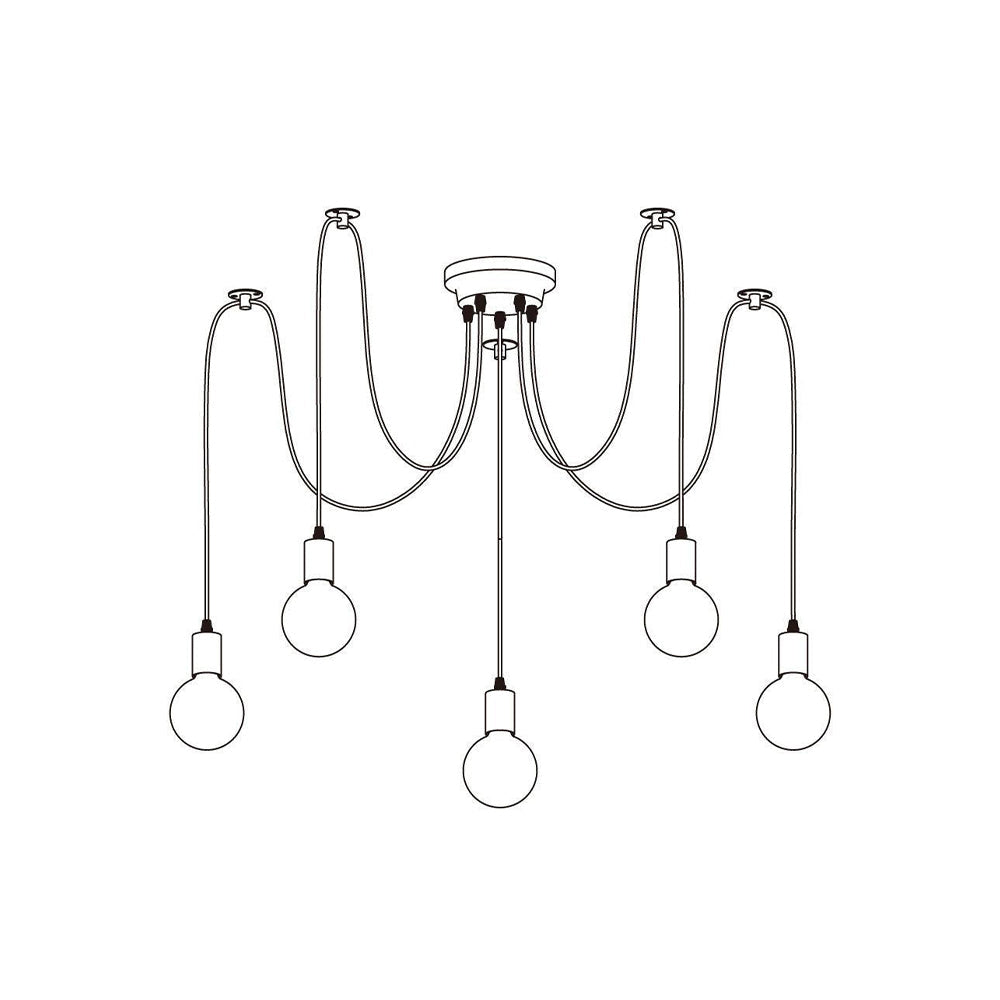 Silva Retro Country LED Spider Chandelier, Black/White