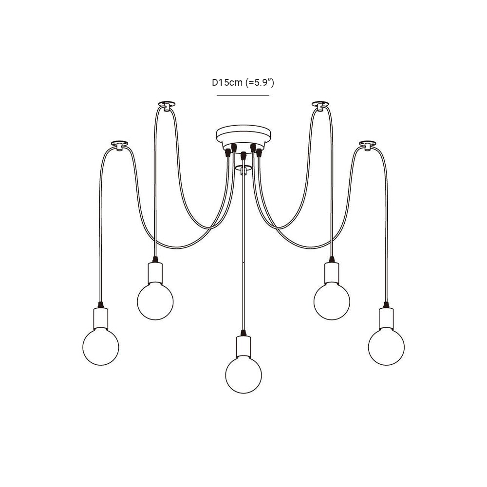 Silva Retro Country LED Spider Chandelier, Black/White
