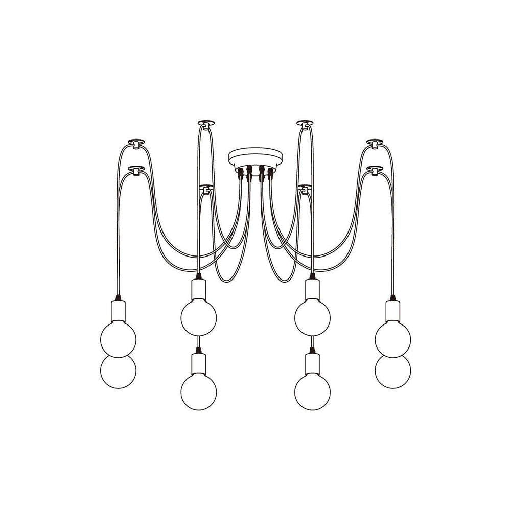Silva Retro Country LED Spider Chandelier, Black/White