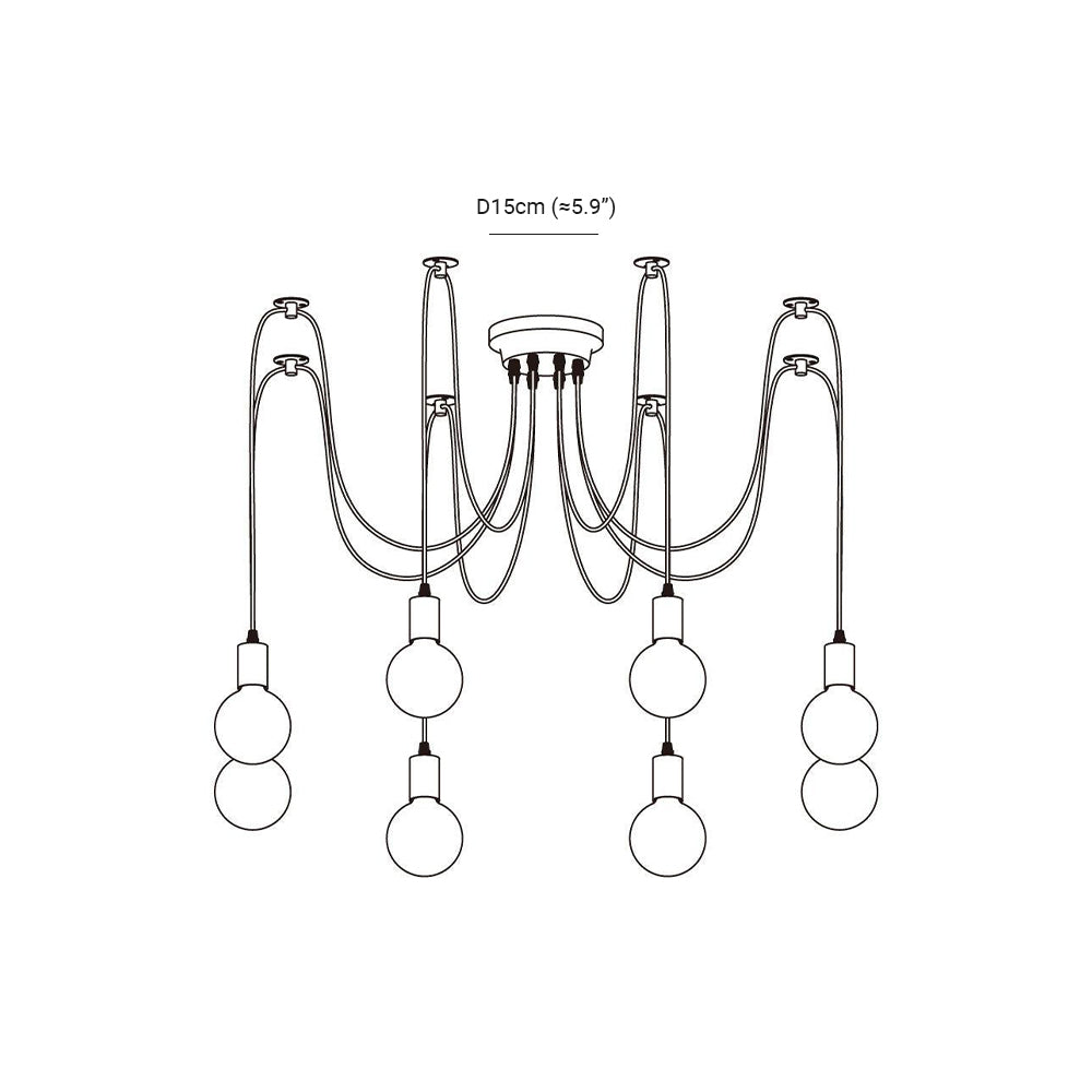 Silva Retro Country LED Spider Chandelier, Black/White