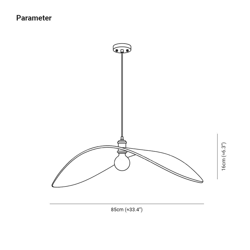 Muto Curved Art Pendant Light, Metal & Wood